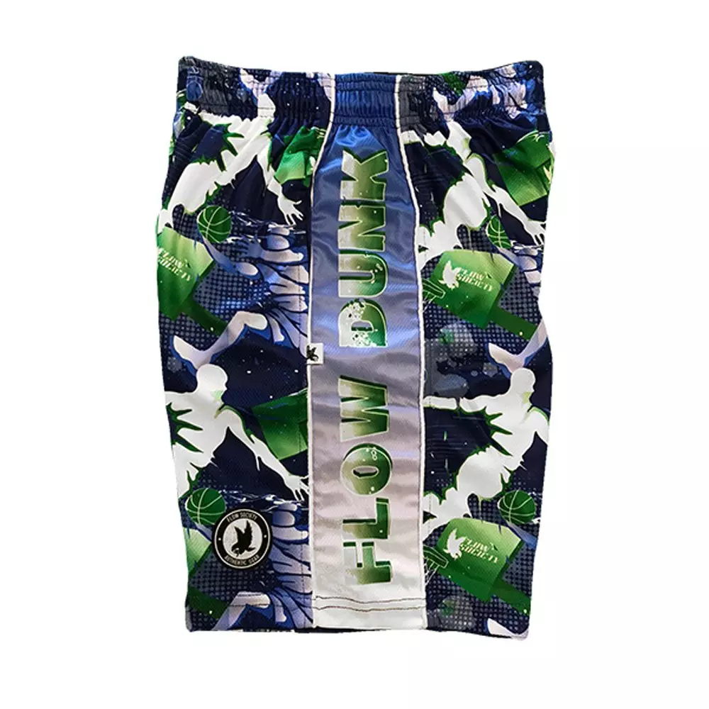 Flow Society Big Boys' Flow Dunk Blue/Green Shorts - BLUE/GREEN