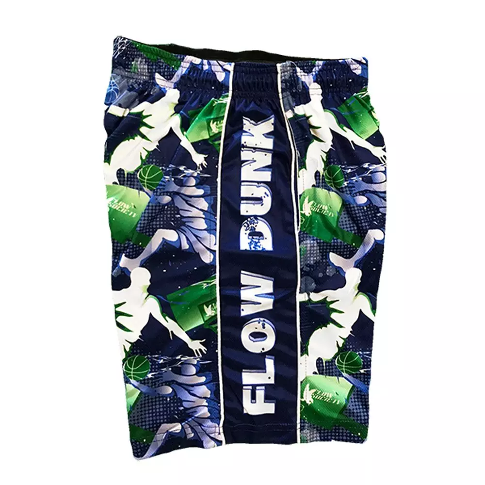 Flow Society Big Boys' Flow Dunk Blue/Green Shorts - BLUE/GREEN