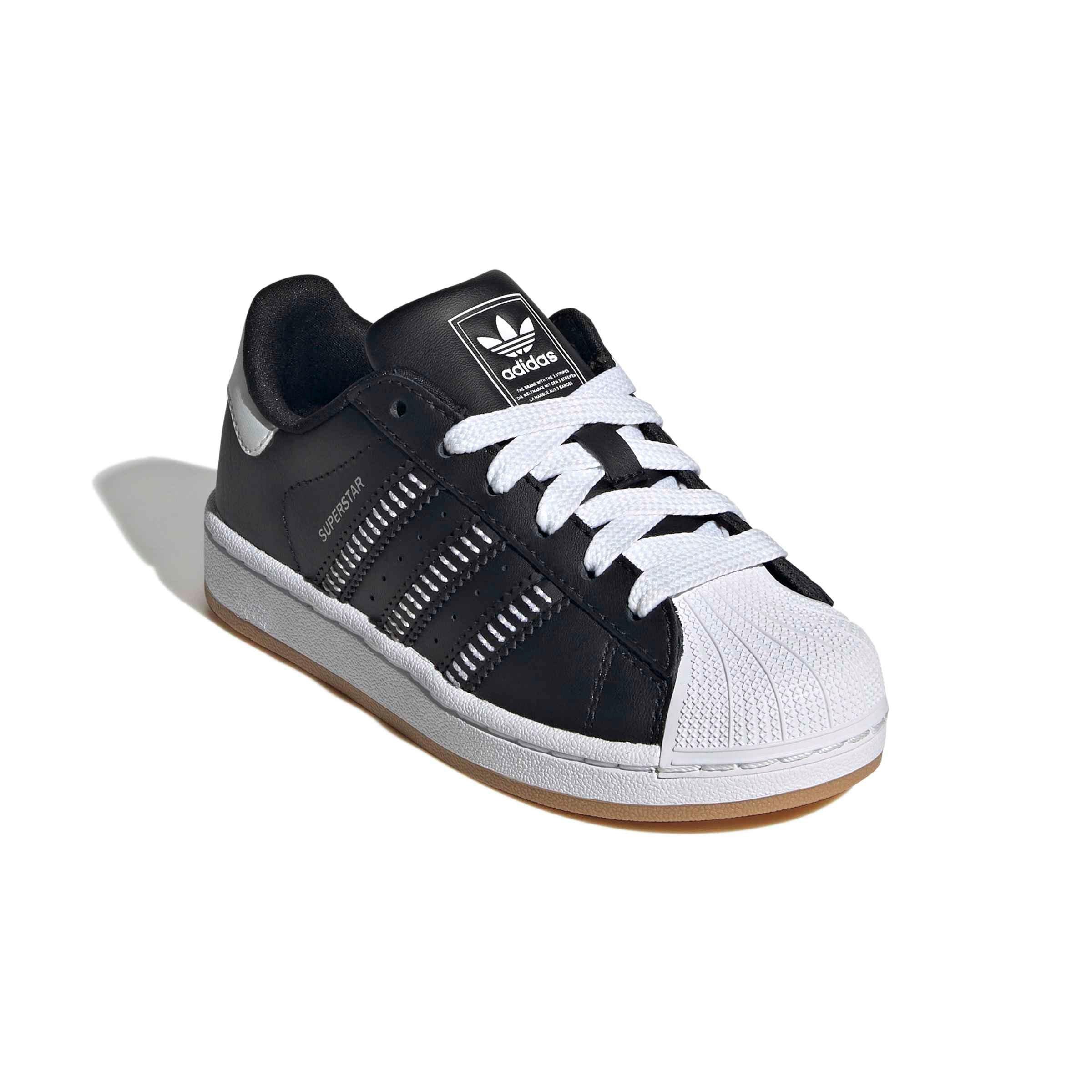 adidas Originals Superstar II "Core Black/Ftwr White/Ftwr White" Preschool Boys' Shoe - BLACK/WHITE/WHITE Thumbnail View 3