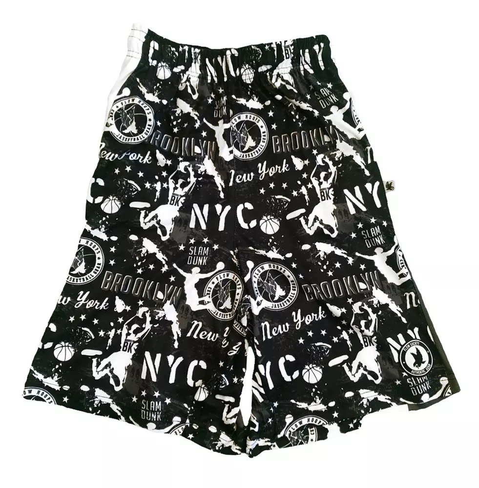 Flow Society Big Boys' Brooklyn Hoops Attack Shorts - Black - BLACK