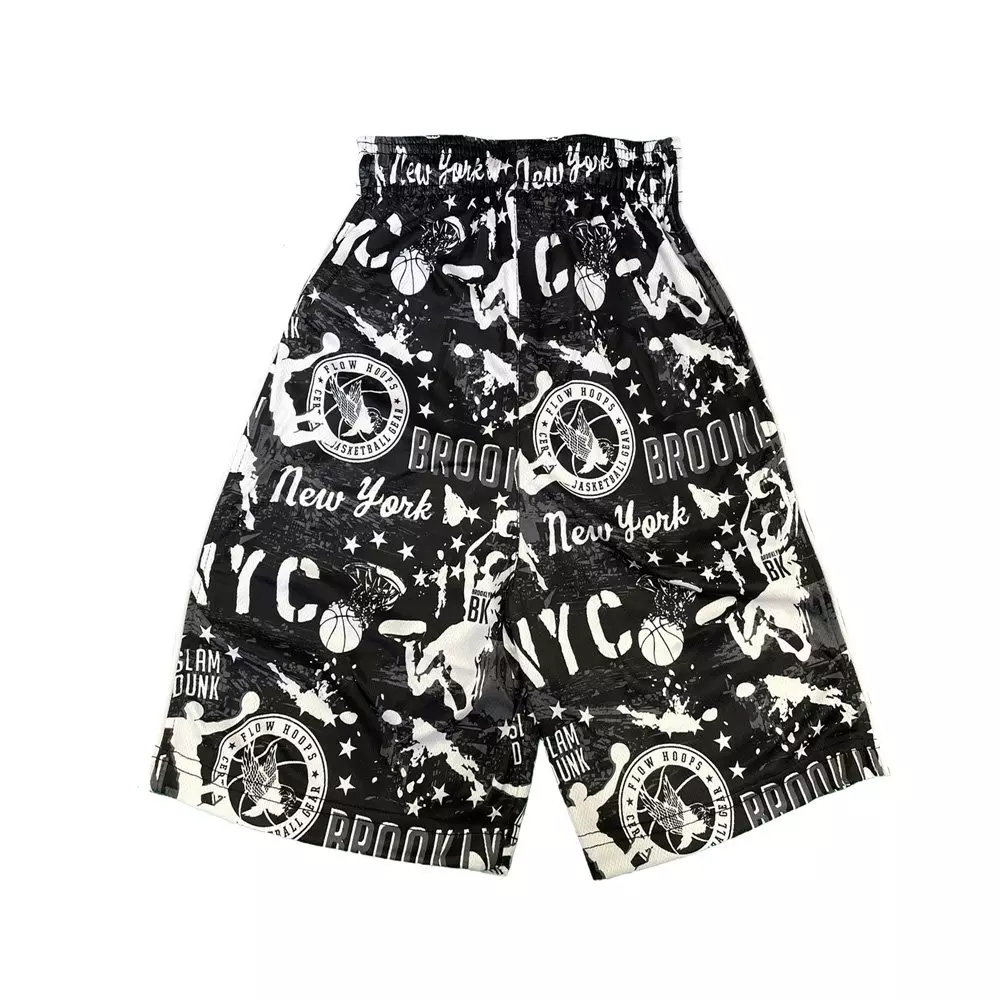 Flow Society Big Boys' Brooklyn Hoops Attack Shorts - Black - BLACK