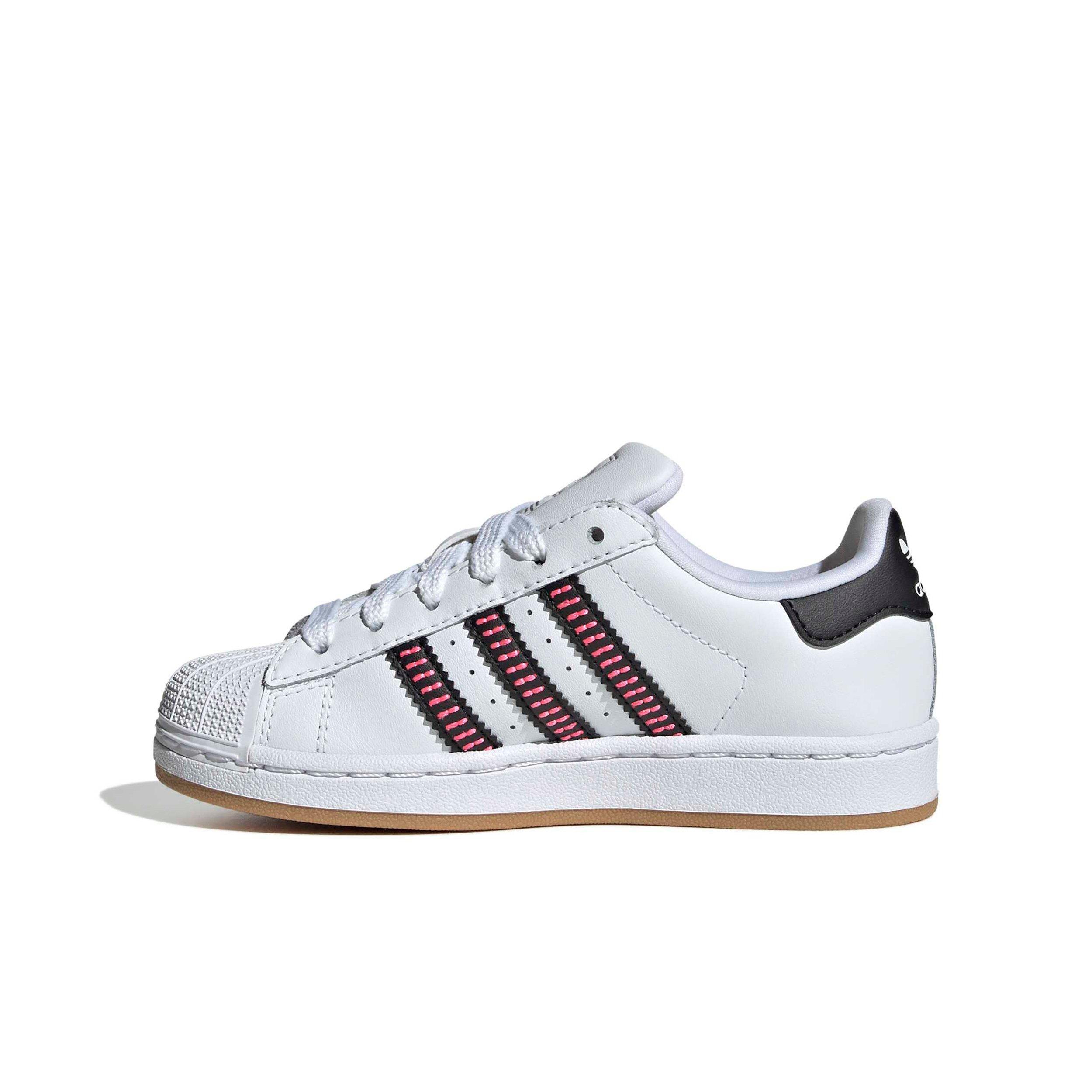 adidas Originals Superstar II "Ftwr White/Core Black/Lucid Pink" Preschool Boys' Shoe - WHITE/BLACK/PINK Thumbnail View 2