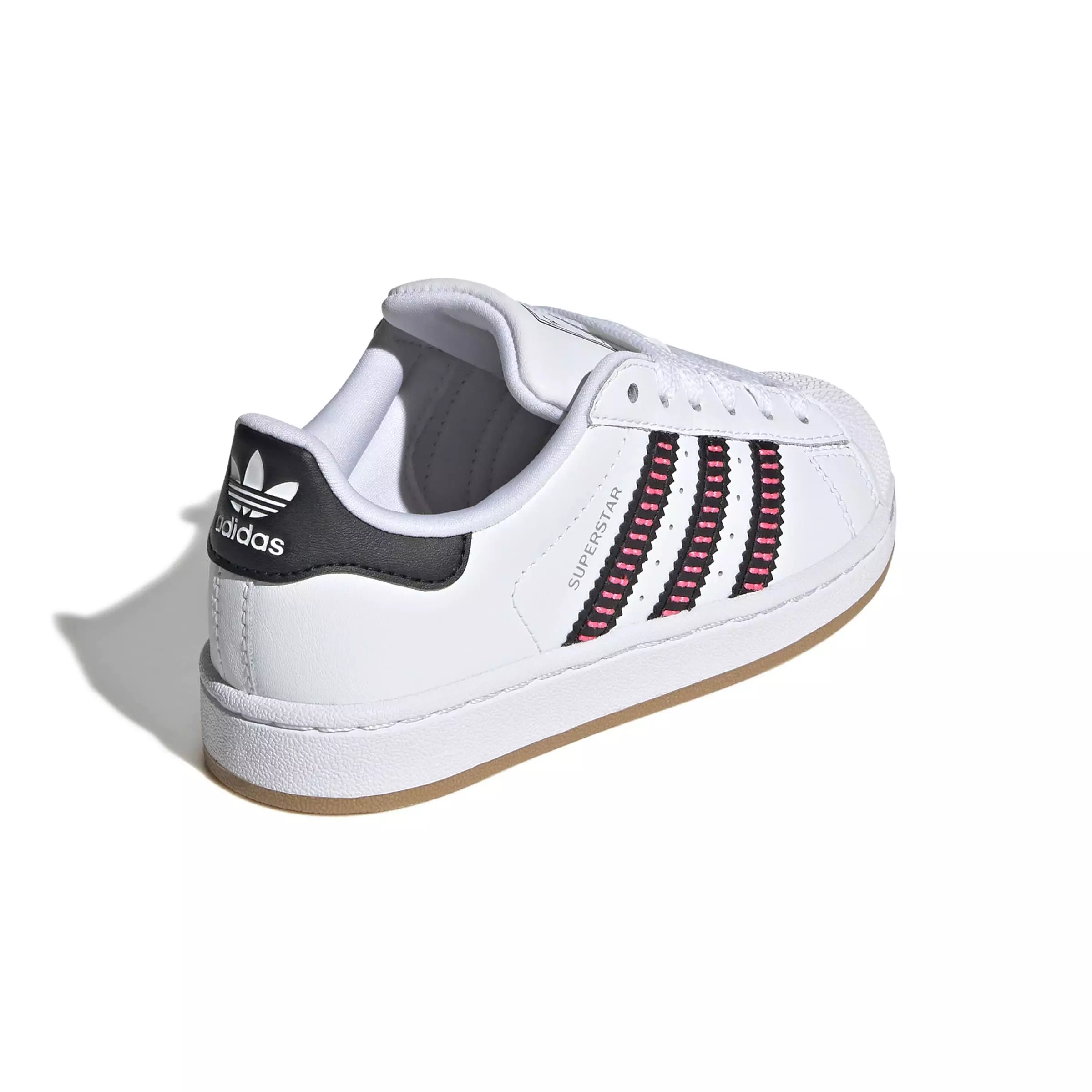 adidas Originals Superstar II "Ftwr White/Core Black/Lucid Pink" Preschool Boys' Shoe - WHITE/BLACK/PINK