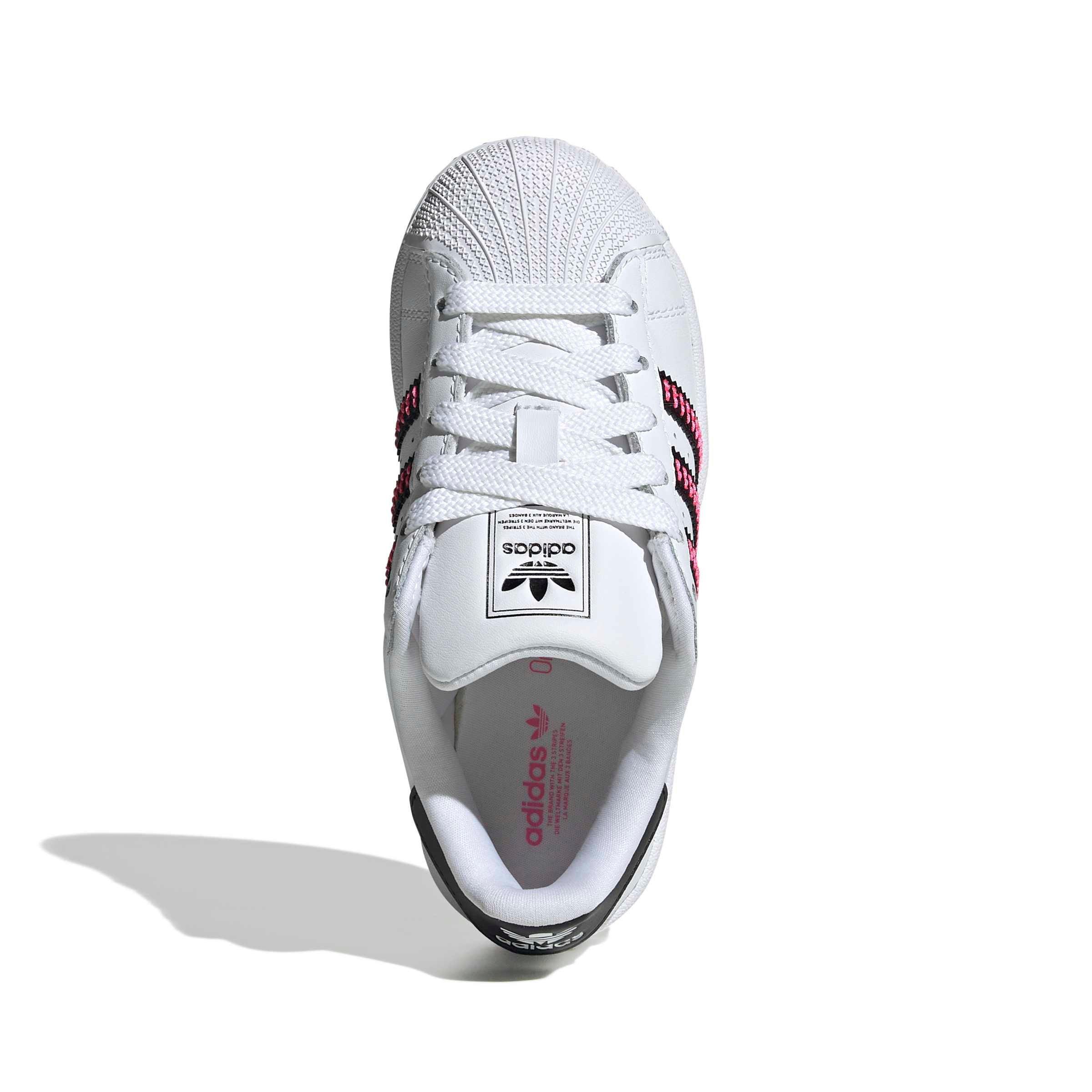 adidas Originals Superstar II "Ftwr White/Core Black/Lucid Pink" Preschool Boys' Shoe - WHITE/BLACK/PINK Thumbnail View 5