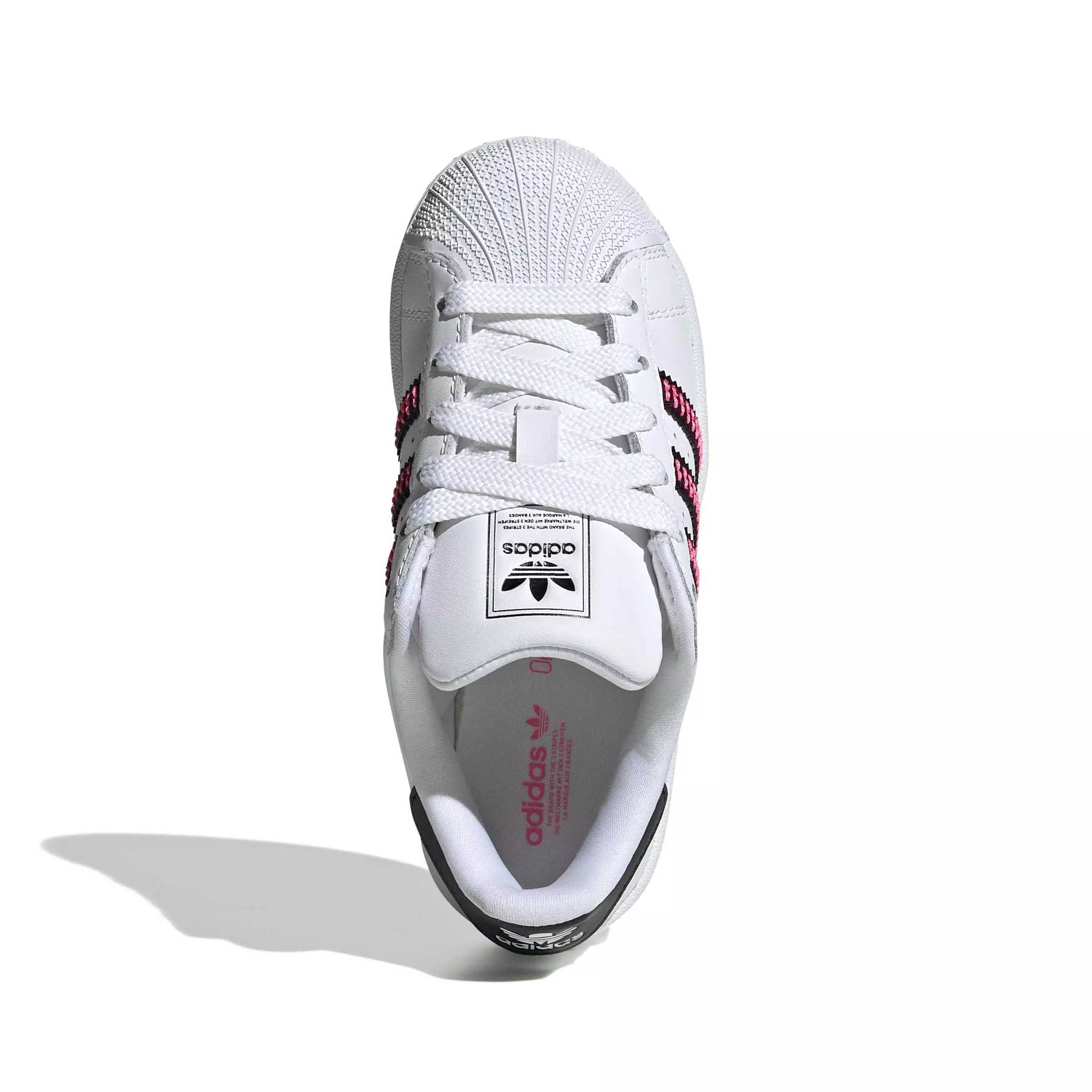 adidas Originals Superstar II "Ftwr White/Core Black/Lucid Pink" Preschool Boys' Shoe - WHITE/BLACK/PINK