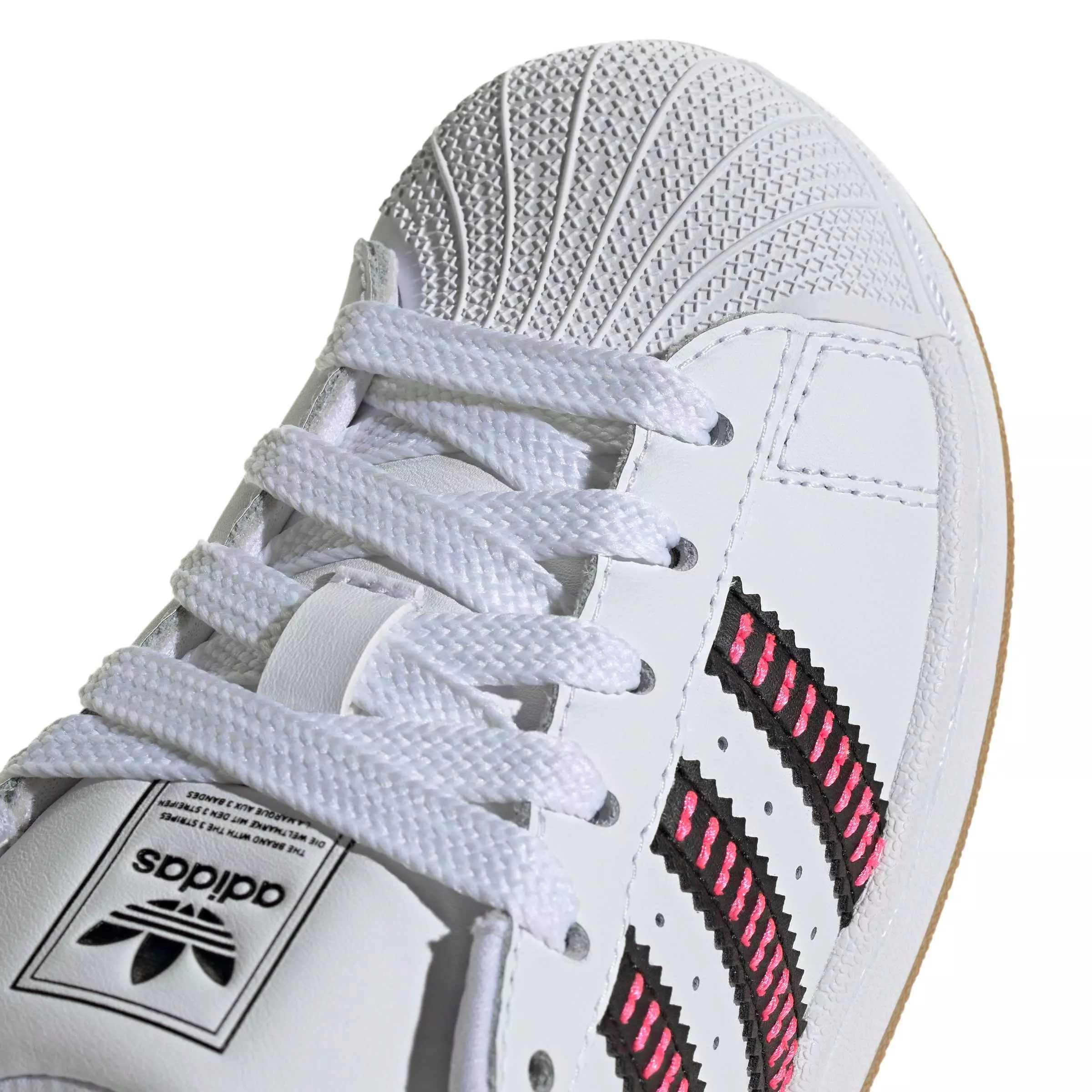 adidas Originals Superstar II "Ftwr White/Core Black/Lucid Pink" Preschool Boys' Shoe - WHITE/BLACK/PINK