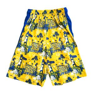 Flow Society Big Boys' Golden State Hoops Attack Shorts -Yellow