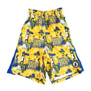 Flow Society Big Boys' Golden State Hoops Attack Shorts -Yellow