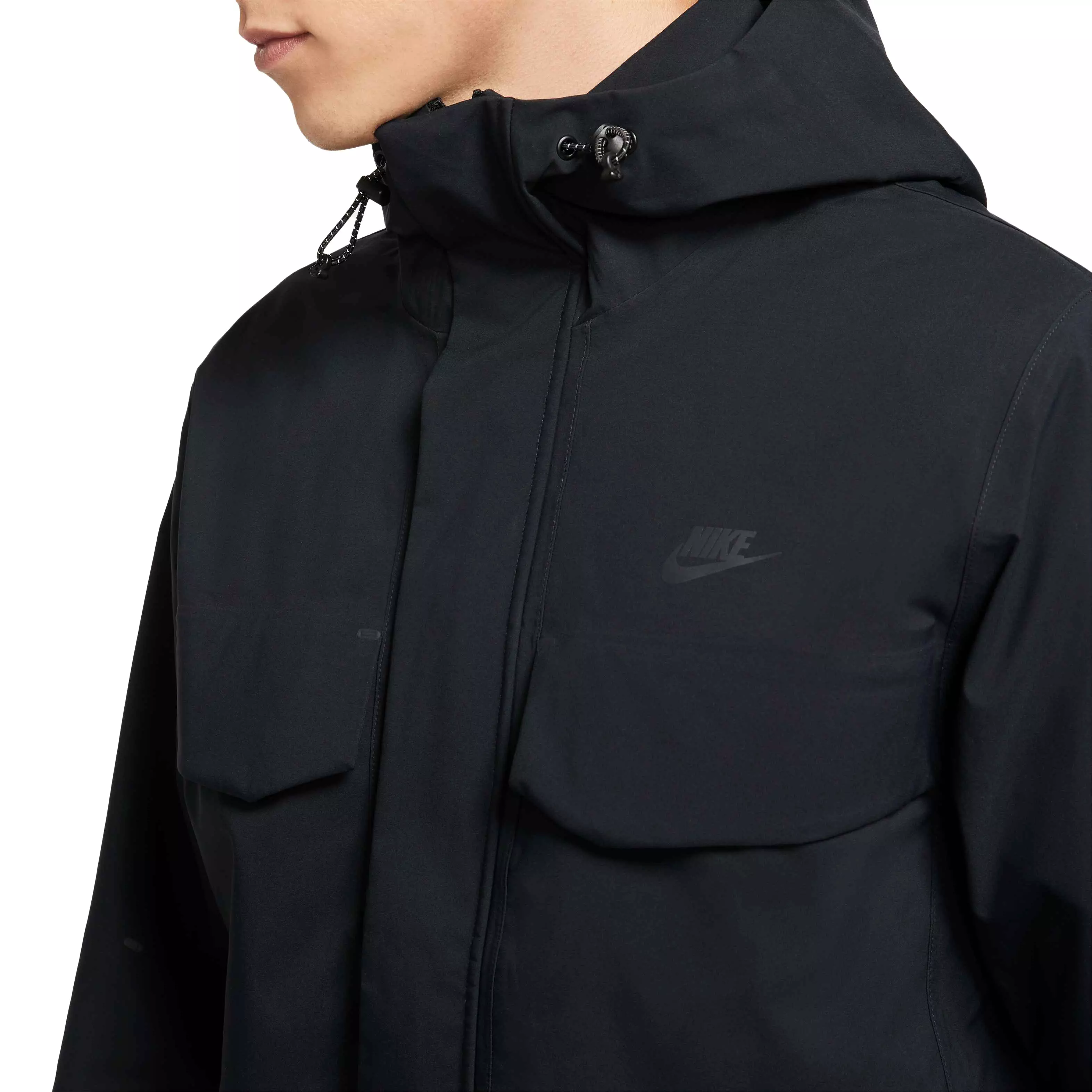 Nike Men's Sportswear Storm-FIT ADV M65 Shell Hooded Black Jacket - BLACK
