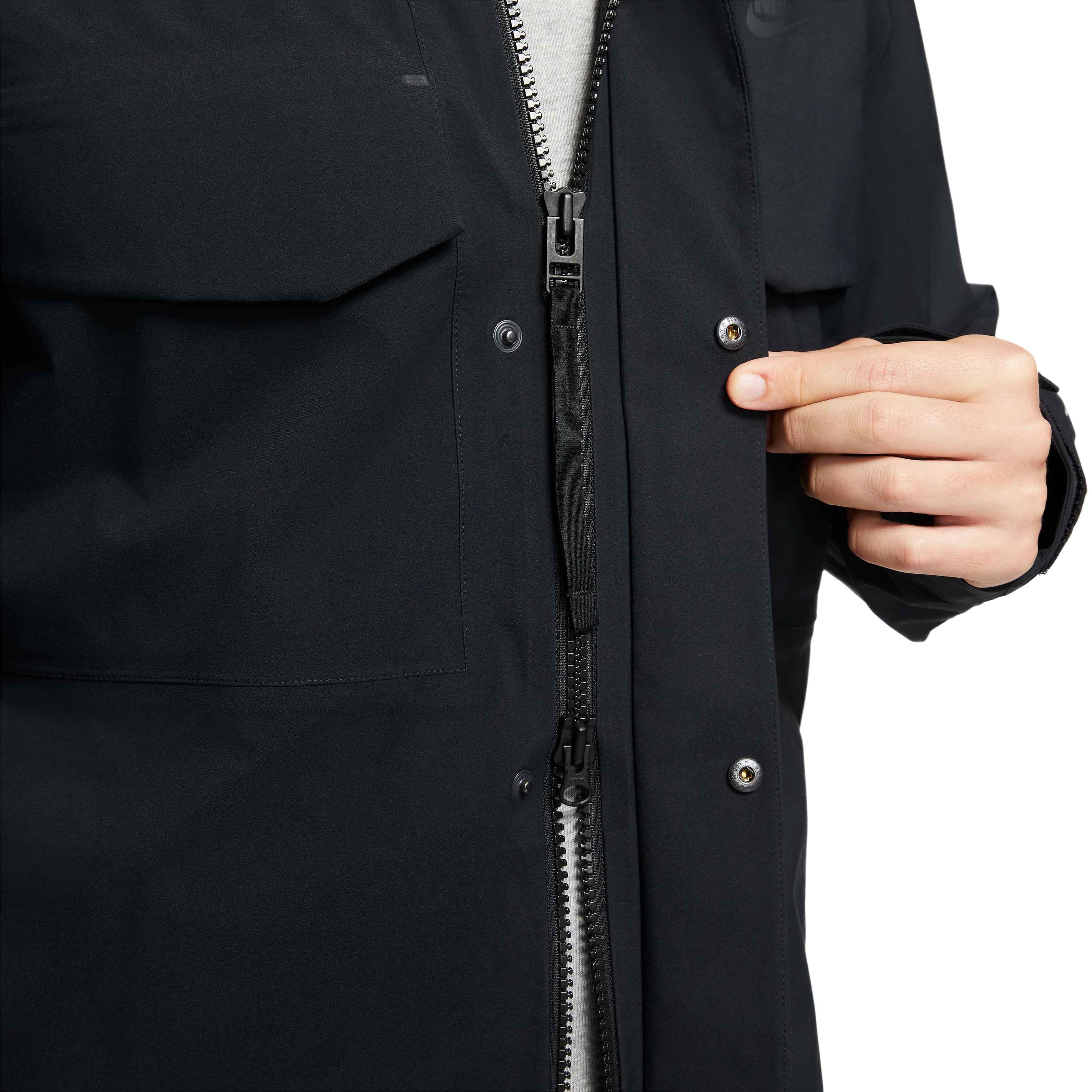 Nike Men's Sportswear Storm-FIT ADV M65 Shell Hooded Black Jacket - BLACK Thumbnail View 5