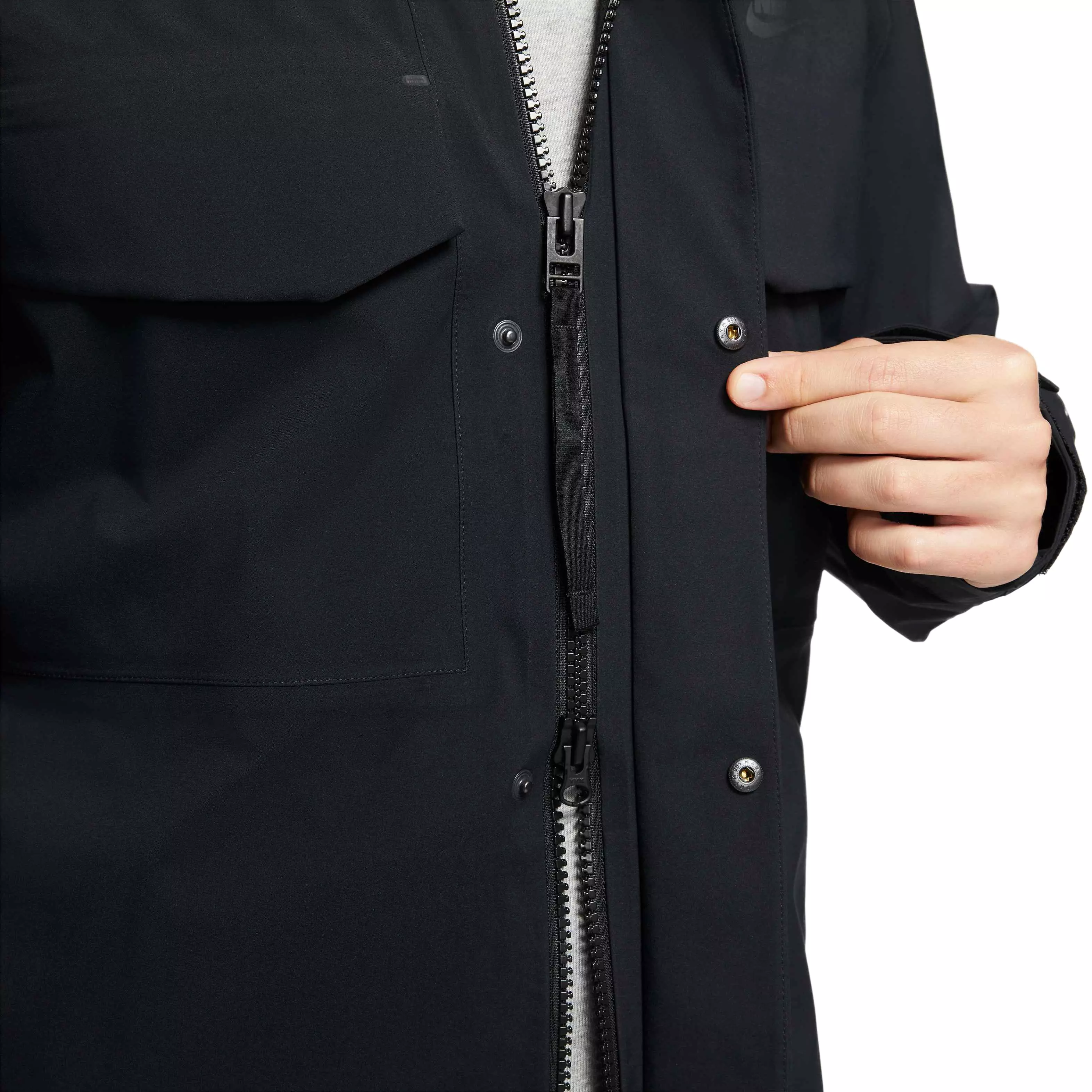 Nike Men's Sportswear Storm-FIT ADV M65 Shell Hooded Black Jacket - BLACK