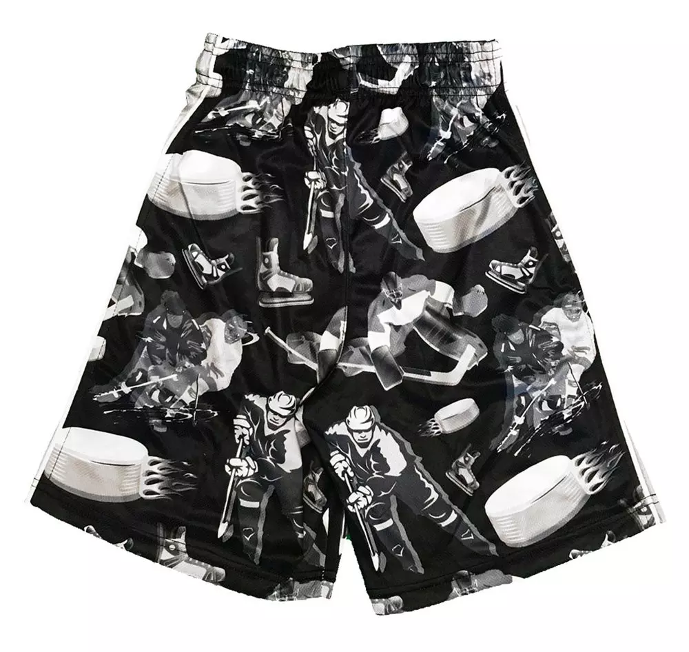 Flow Society Big Boys' Slap Shot Attack Shorts - Silver/Black - SILVER/BLACK