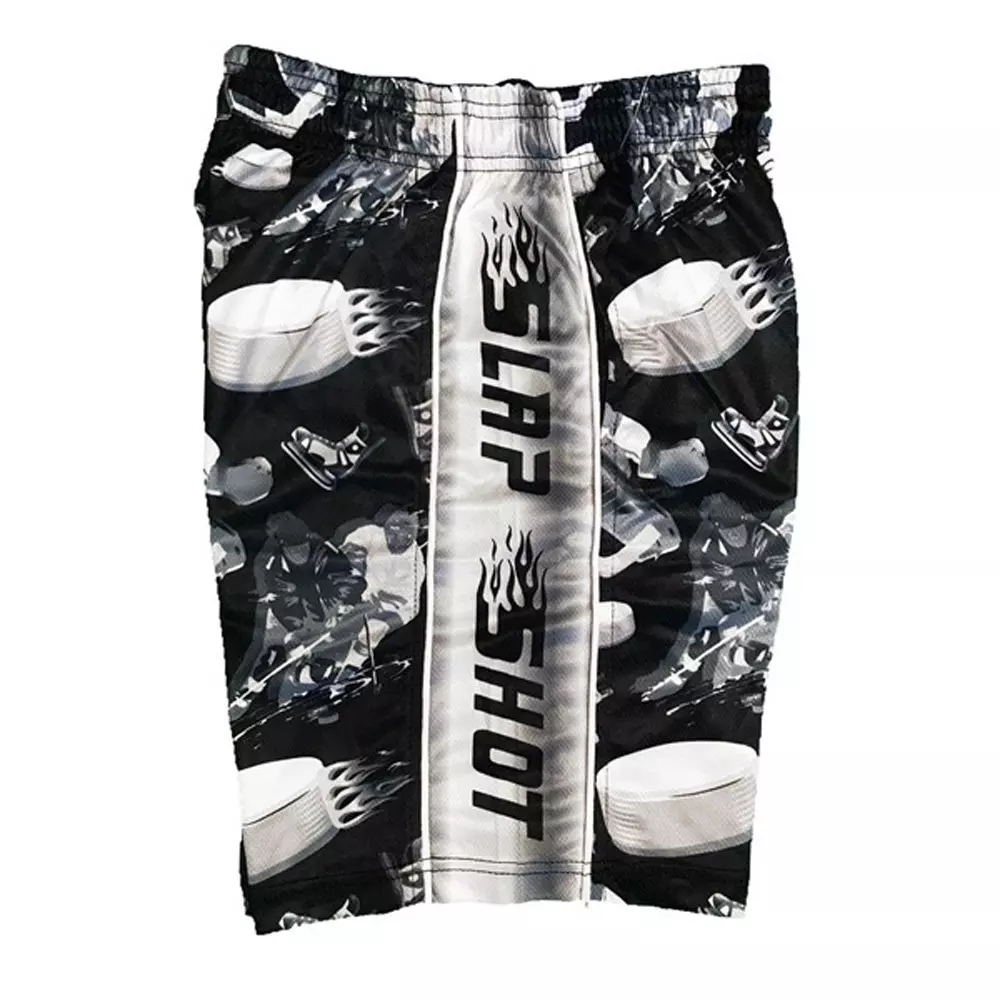 Flow Society Big Boys' Slap Shot Attack Shorts - Silver/Black - SILVER/BLACK