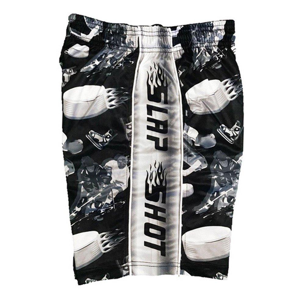 Flow Society Slap Shot Big Boys' Silver/Black Attack Shorts