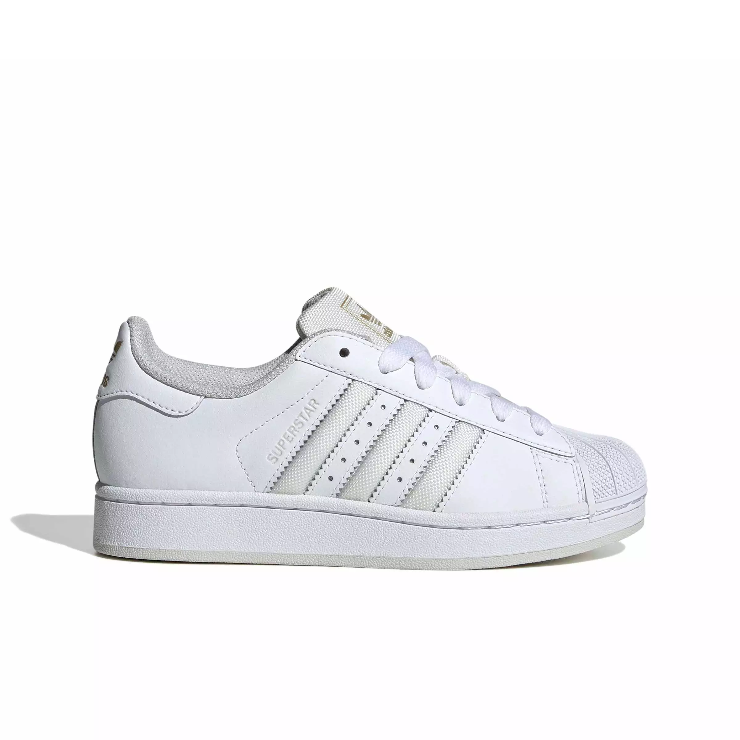 adidas Originals Superstar II "Ftwr White/Grey One/Gold Metallic" Grade School Boys' Shoe - WHITE/GREY/GOLD