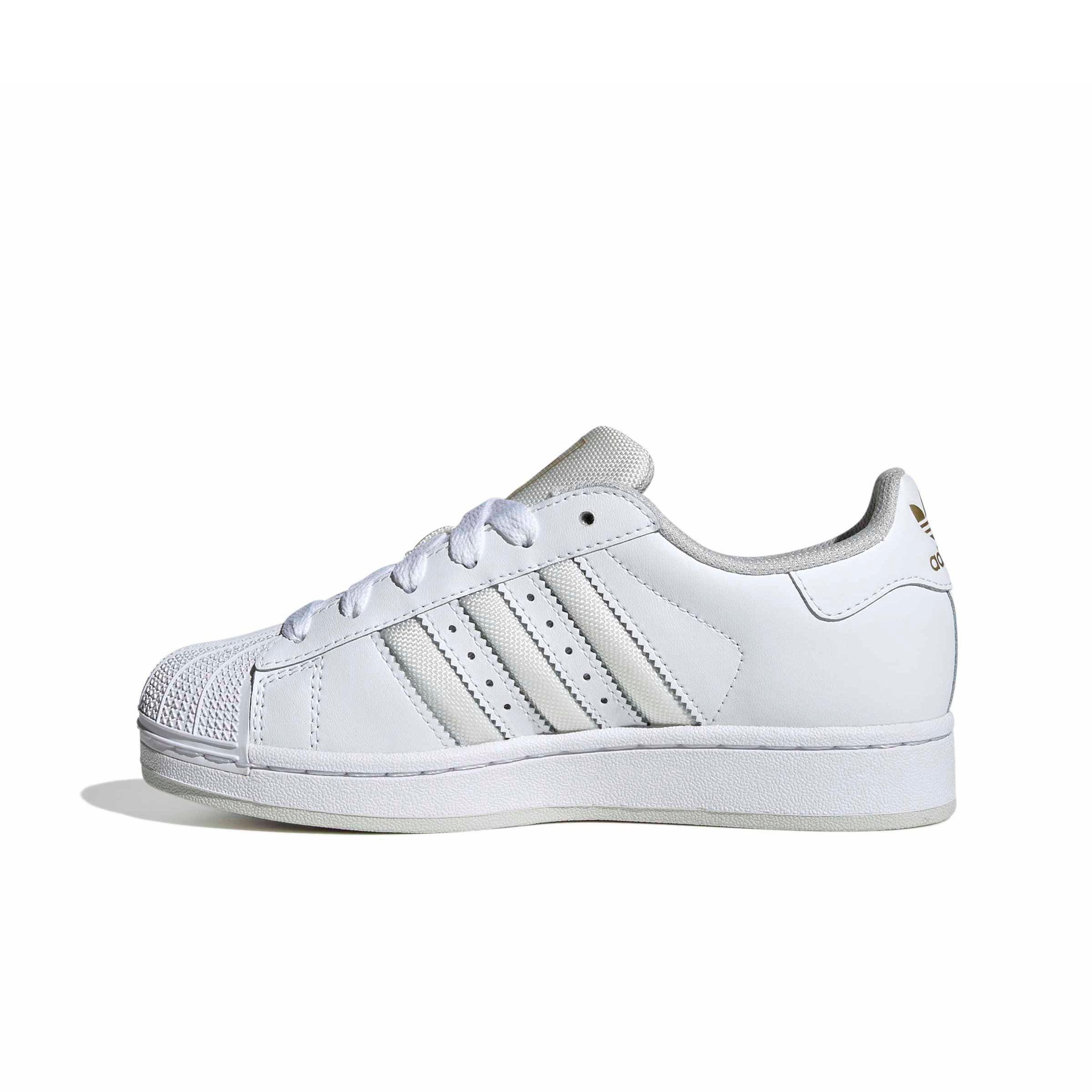 adidas Originals Superstar II "Ftwr White/Grey One/Gold Metallic" Grade School Boys' Shoe - WHITE/GREY/GOLD Thumbnail View 2