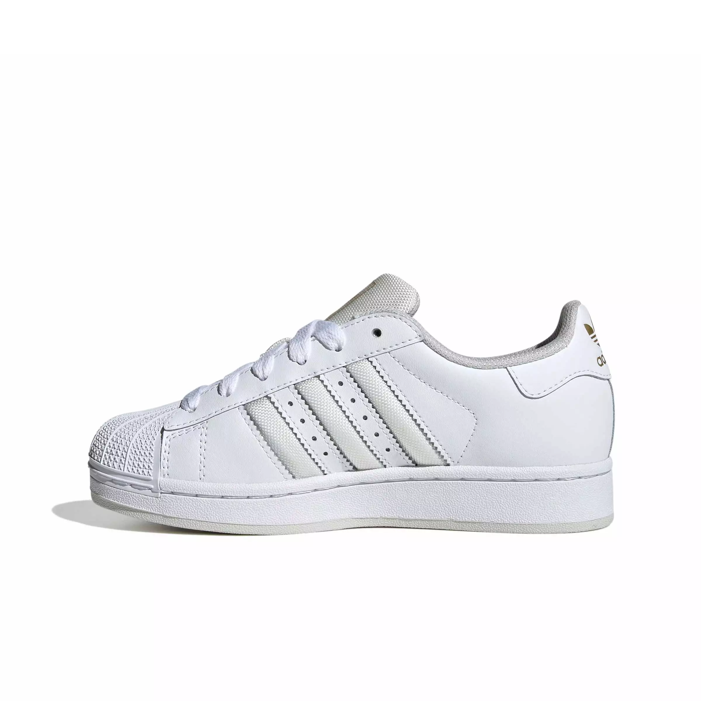 adidas Originals Superstar II "Ftwr White/Grey One/Gold Metallic" Grade School Boys' Shoe - WHITE/GREY/GOLD