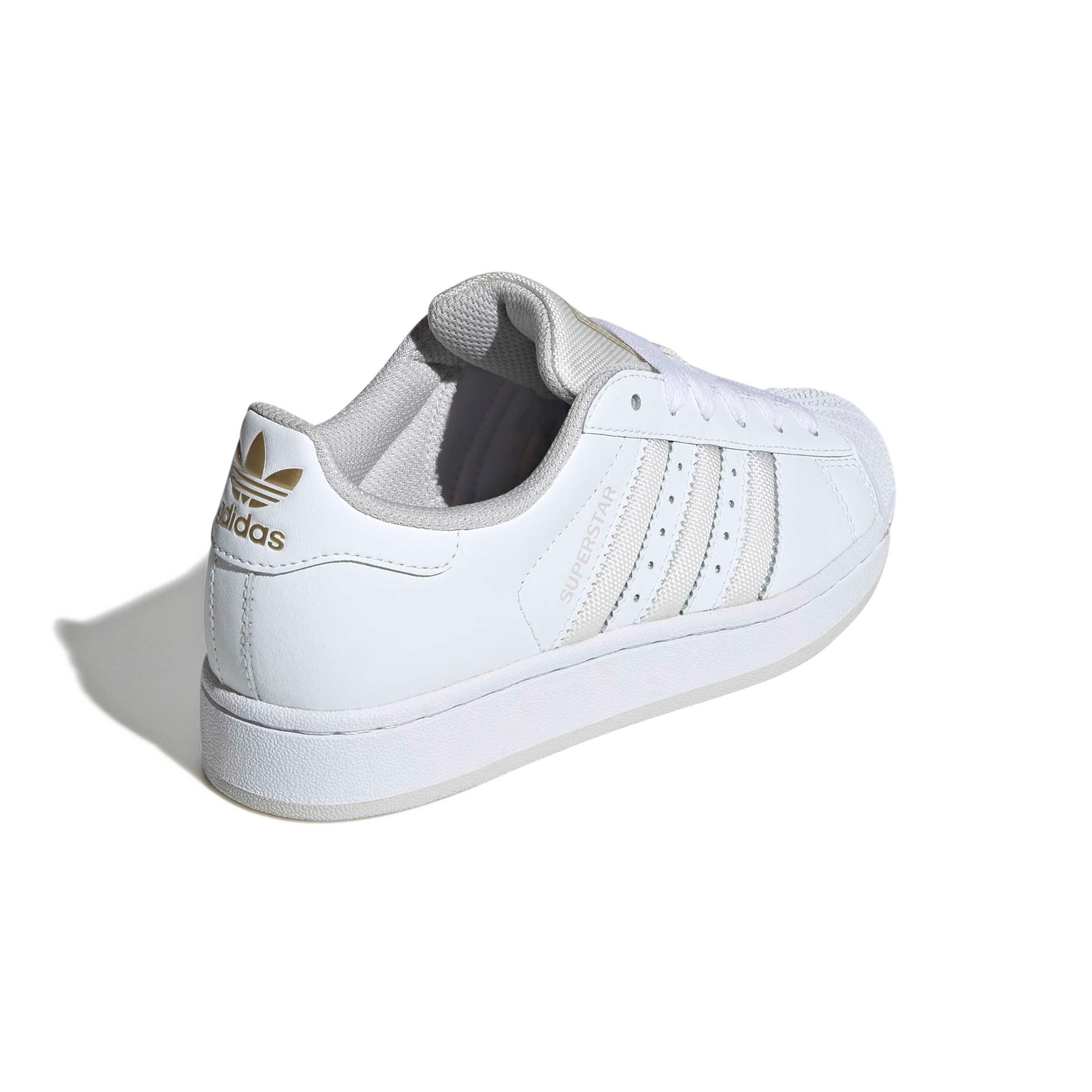 adidas Originals Superstar II "Ftwr White/Grey One/Gold Metallic" Grade School Boys' Shoe - WHITE/GREY/GOLD Thumbnail View 4