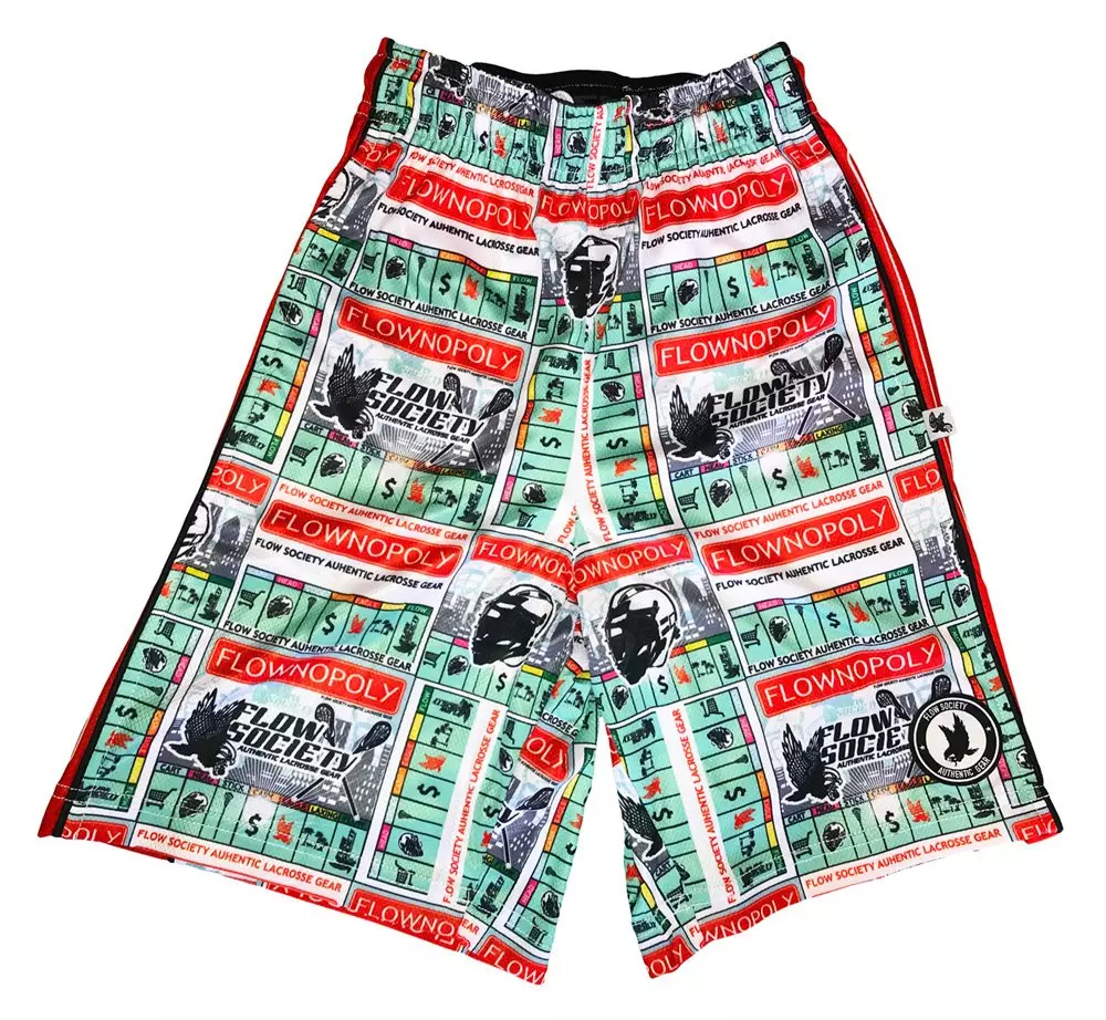Flow Society Big Boys' Flownopoly Attack Shorts - White/Green/Red - WHITE/GREEN/RED