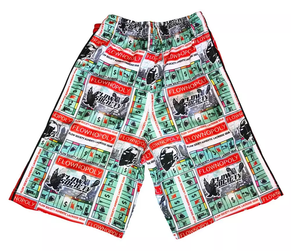 Flow Society Big Boys' Flownopoly Attack Shorts - White/Green/Red - WHITE/GREEN/RED