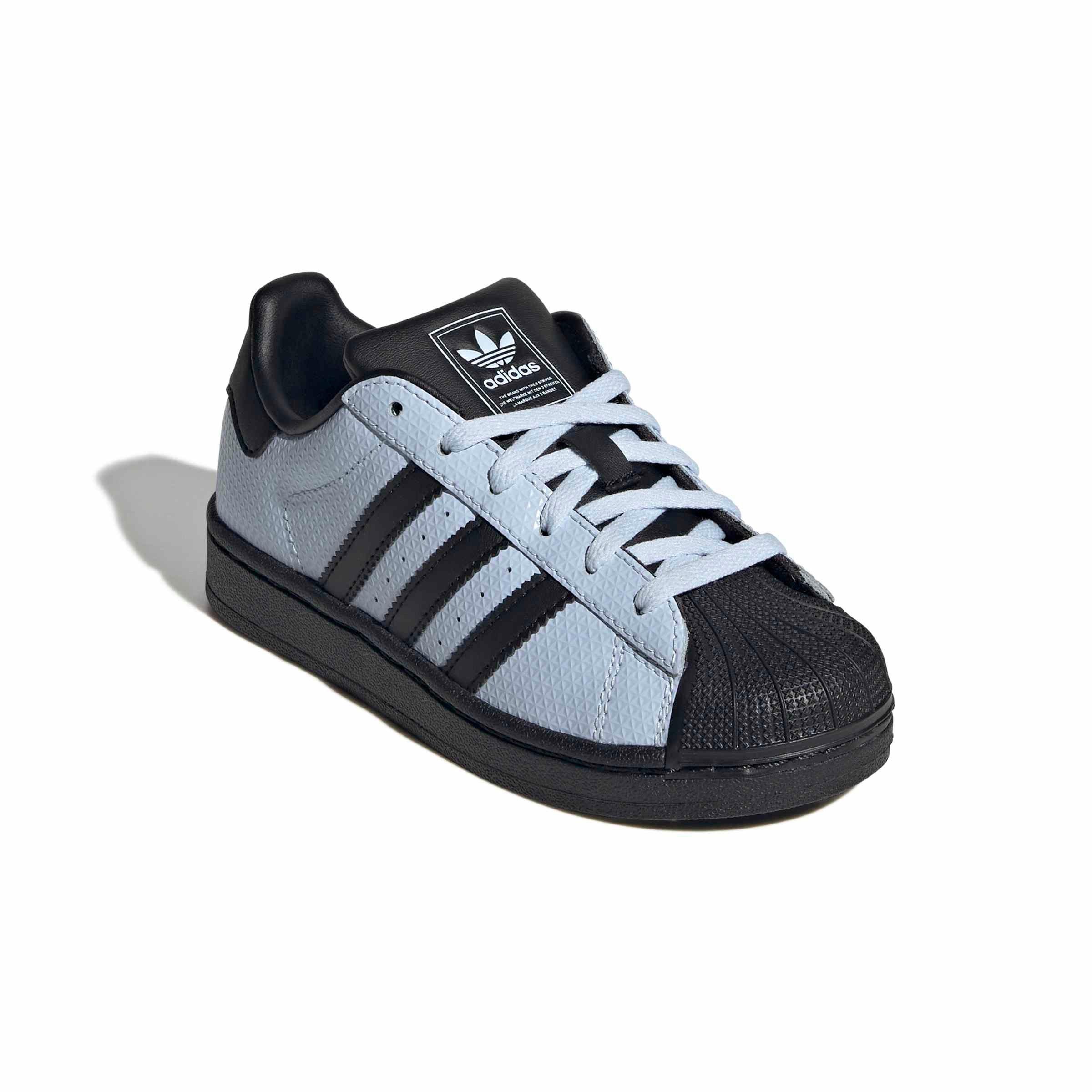 adidas Originals Superstar II "Crystal Sky/Core Black/Crystal Sky" Preschool Girls' Shoe - SKY/BLACK/SKY Thumbnail View 3