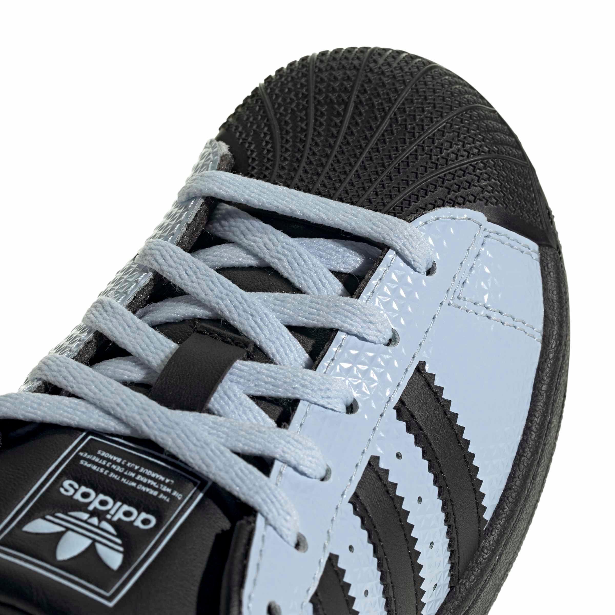adidas Originals Superstar II "Crystal Sky/Core Black/Crystal Sky" Preschool Girls' Shoe - SKY/BLACK/SKY Thumbnail View 7