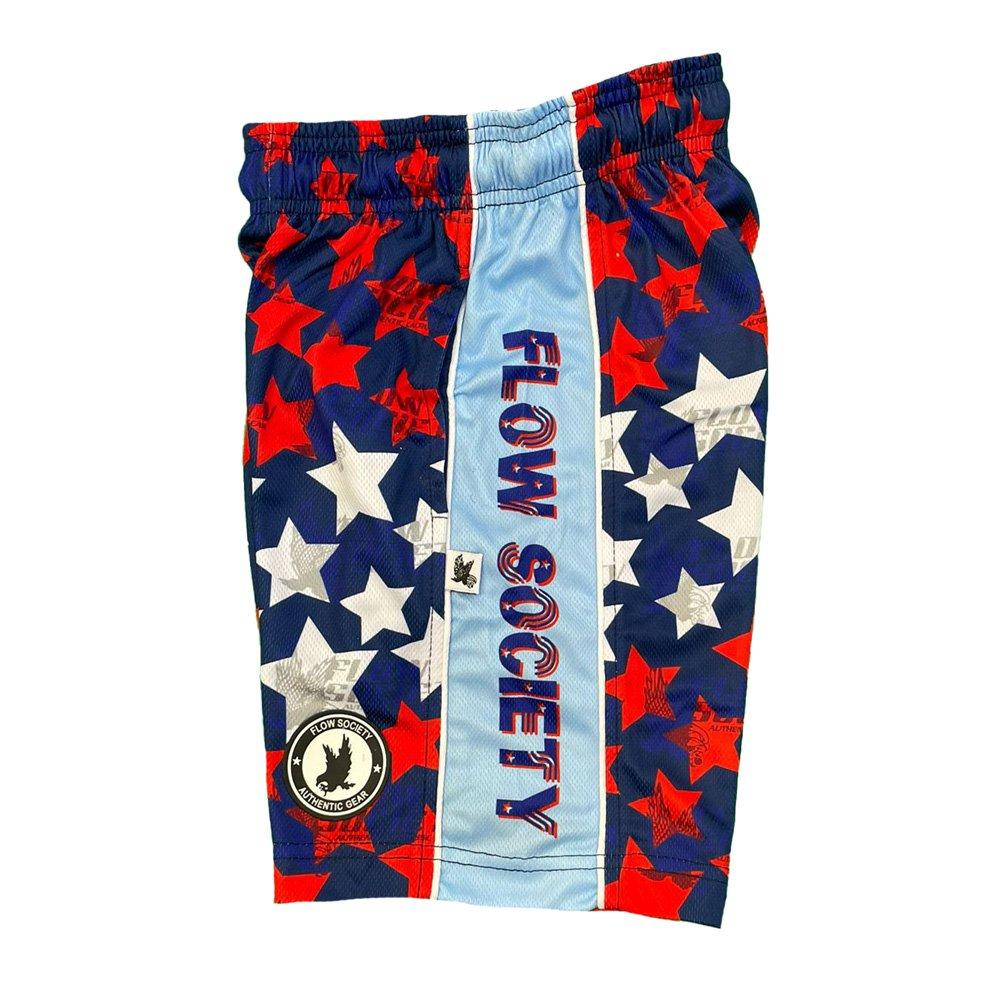 Flow Society Big Boys' Stars Attack Shorts - Blue/White/Red - BLUE/WHITE/RED Thumbnail View 3