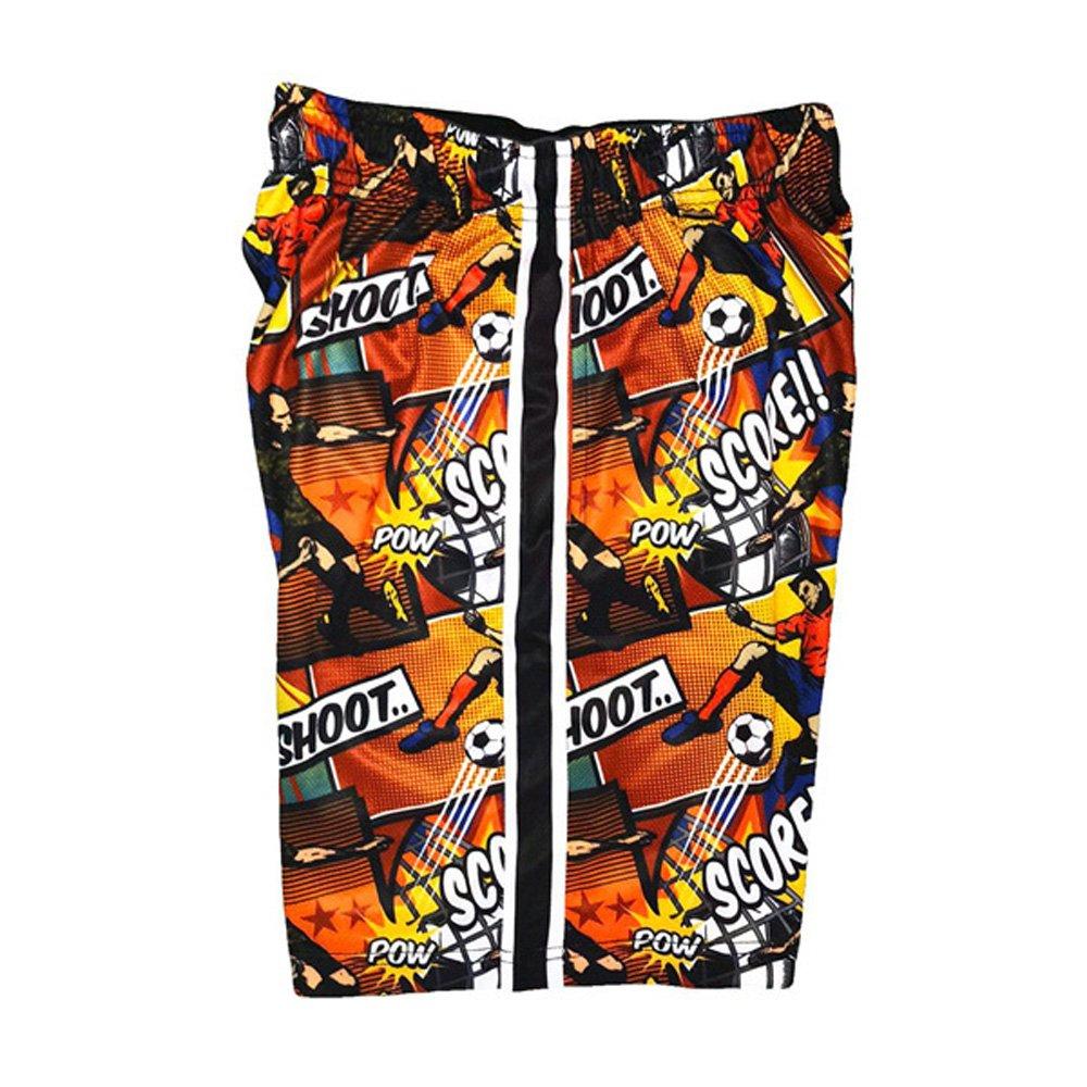 Flow Society Soccer Comic Big Boys' Orange/Multi Attack Shorts