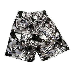 Flow Society Big Boys' Black and Silver Comic Soccer Attack Shorts