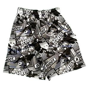 Flow Society Big Boys' Black and Silver Comic Soccer Attack Shorts