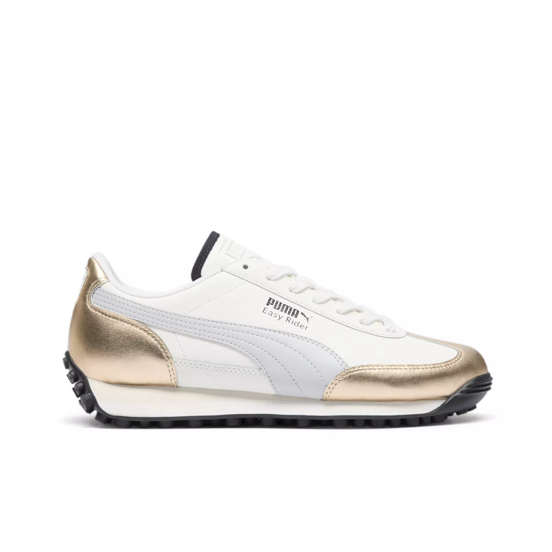 PUMA Easy Rider Mixed Metals "Warm White/PUMA Gold/Glacial Grey/PUMA Black" Women's Shoe - WHITE/GOLD/GREY/BLACK