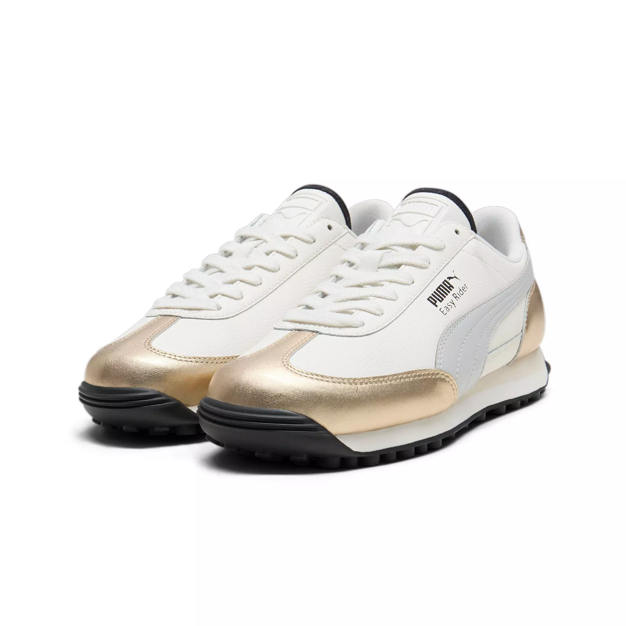 PUMA Easy Rider Mixed Metals "Warm White/PUMA Gold/Glacial Grey/PUMA Black" Women's Shoe - WHITE/GOLD/GREY/BLACK