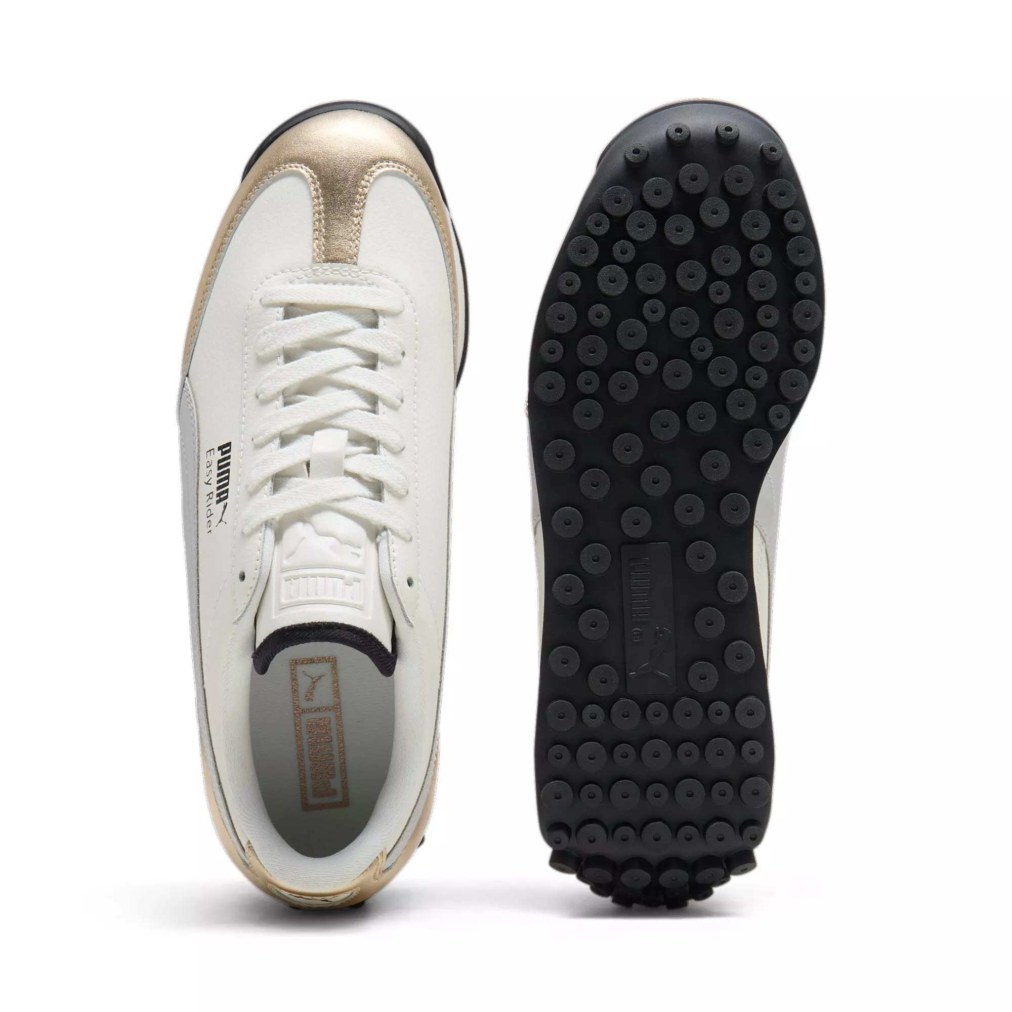 PUMA Easy Rider Mixed Metals "Warm White/PUMA Gold/Glacial Grey/PUMA Black" Women's Shoe - WHITE/GOLD/GREY/BLACK