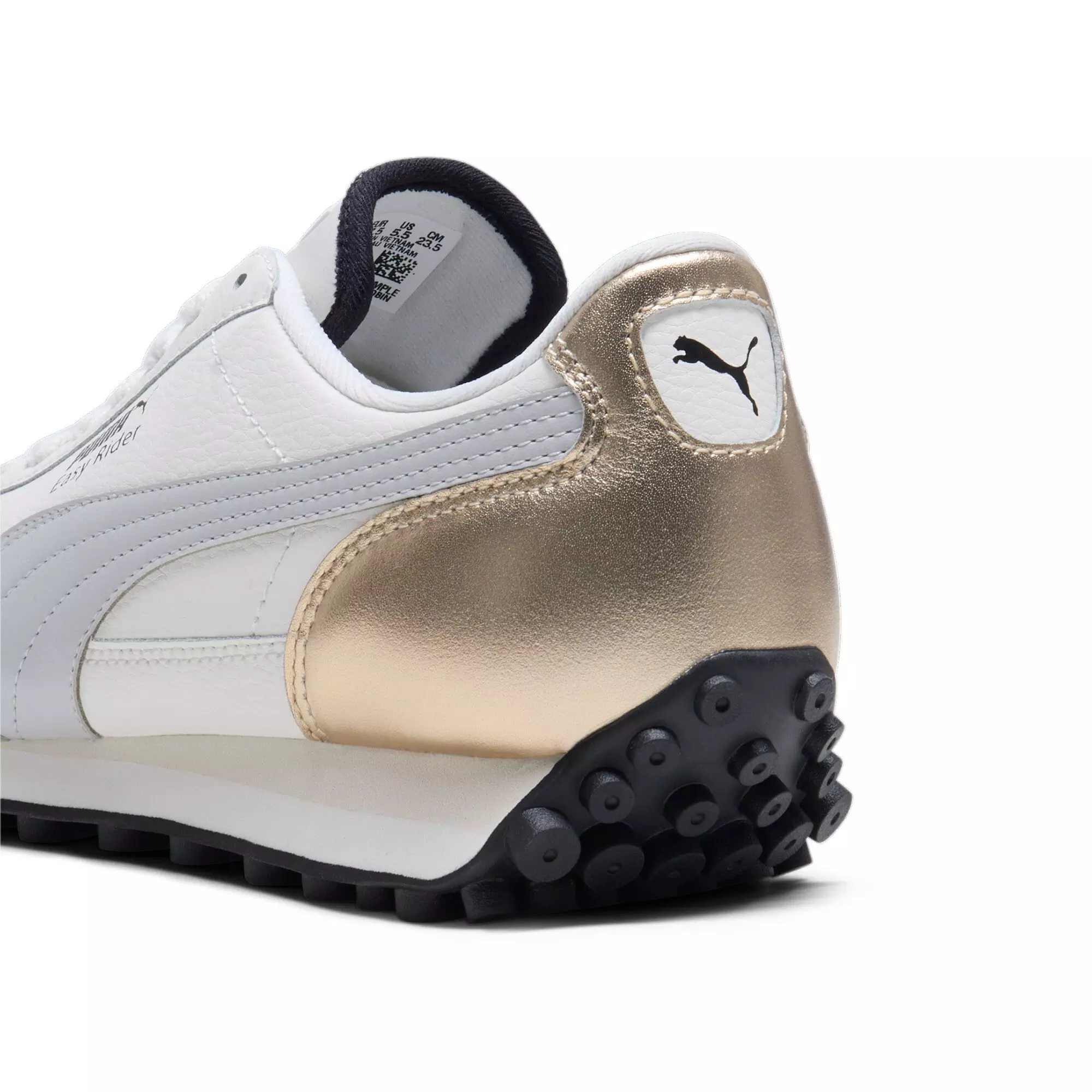 PUMA Easy Rider Mixed Metals "Warm White/PUMA Gold/Glacial Grey/PUMA Black" Women's Shoe - WHITE/GOLD/GREY/BLACK