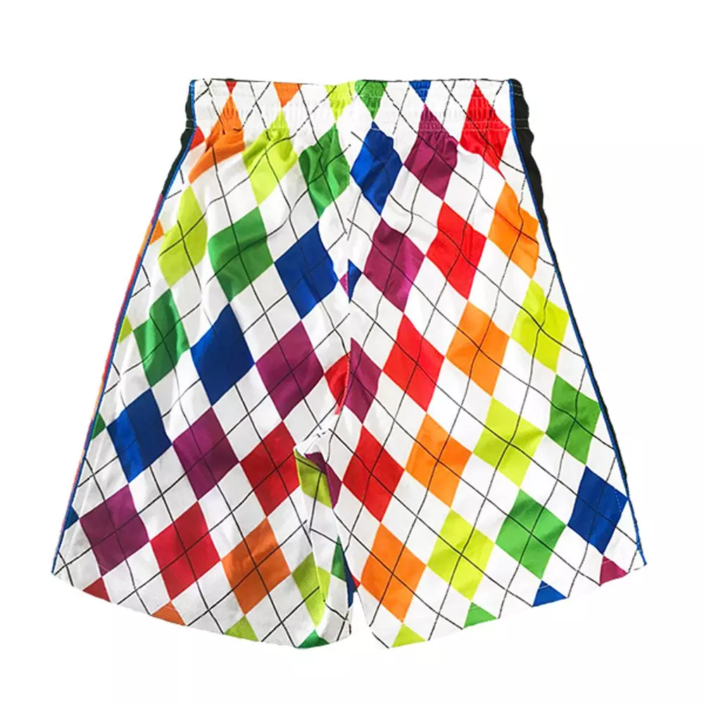 Flow Society Big Boys' New Neon Argyle Shorts -Neon Rainbow - NEON RAINBOW