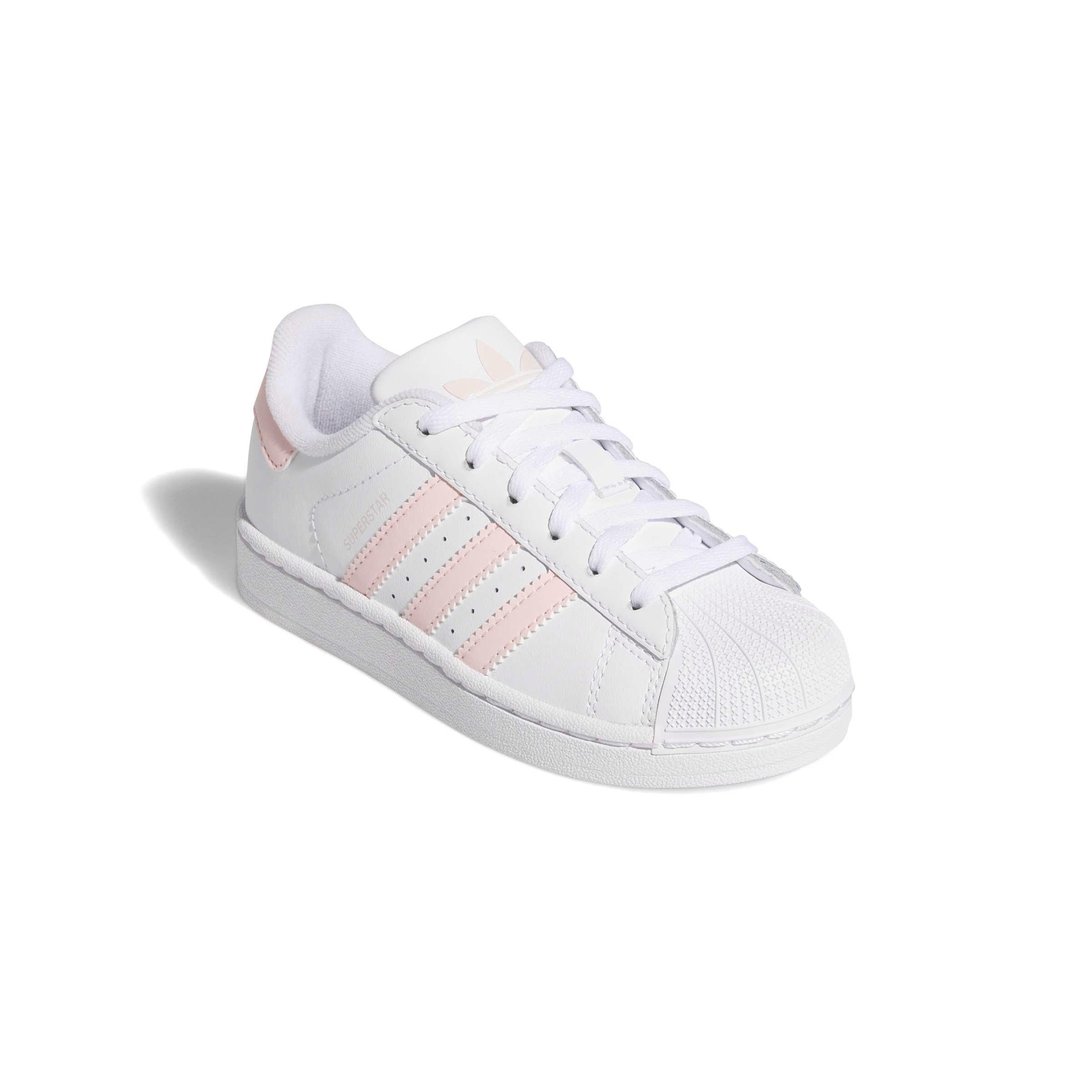 adidas Originals Superstar II "Ftwr White/Sandy Pink/Ftwr White" Preschool Girls' Shoe - WHITE/PINK/WHITE Thumbnail View 3