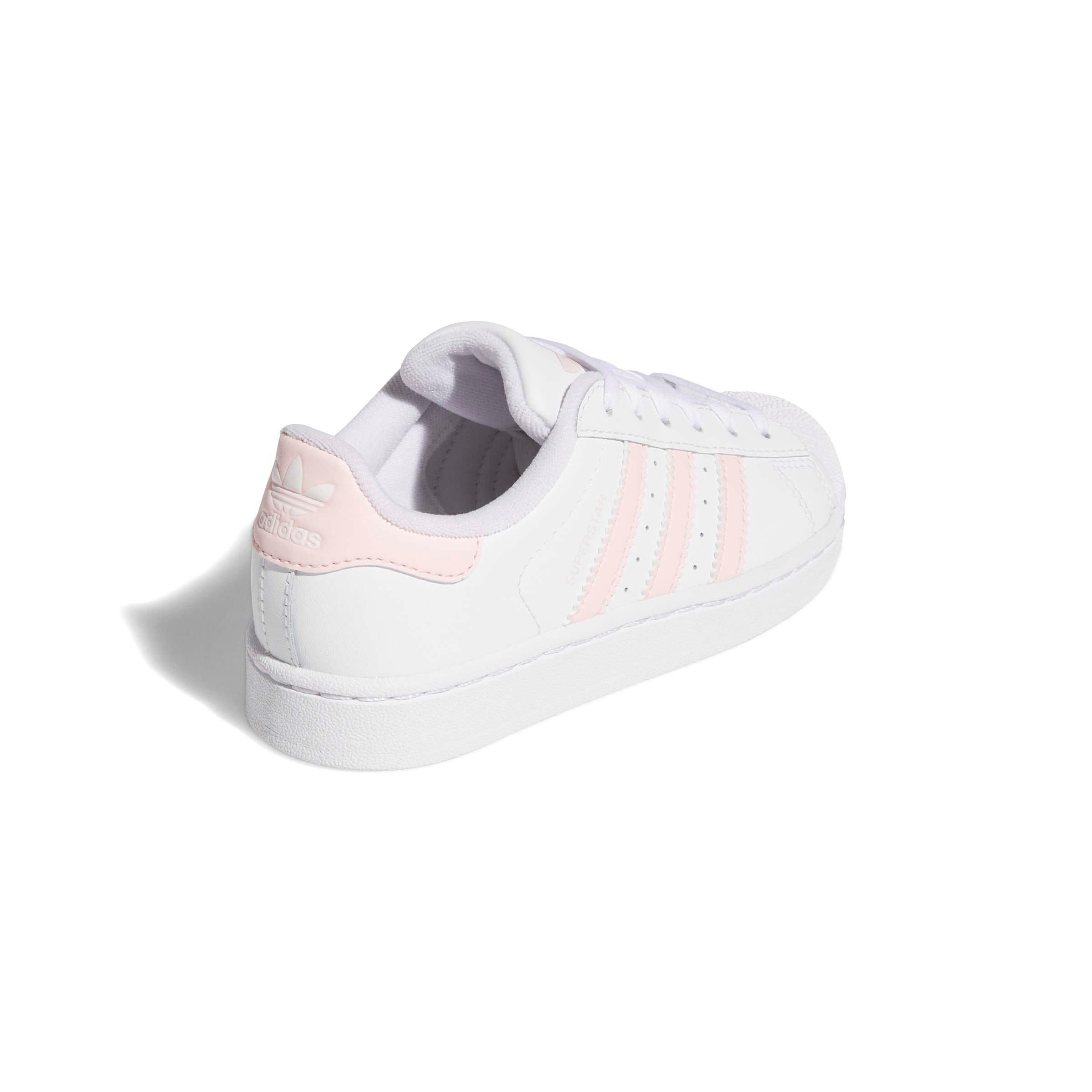 adidas Originals Superstar II "Ftwr White/Sandy Pink/Ftwr White" Preschool Girls' Shoe - WHITE/PINK/WHITE Thumbnail View 4