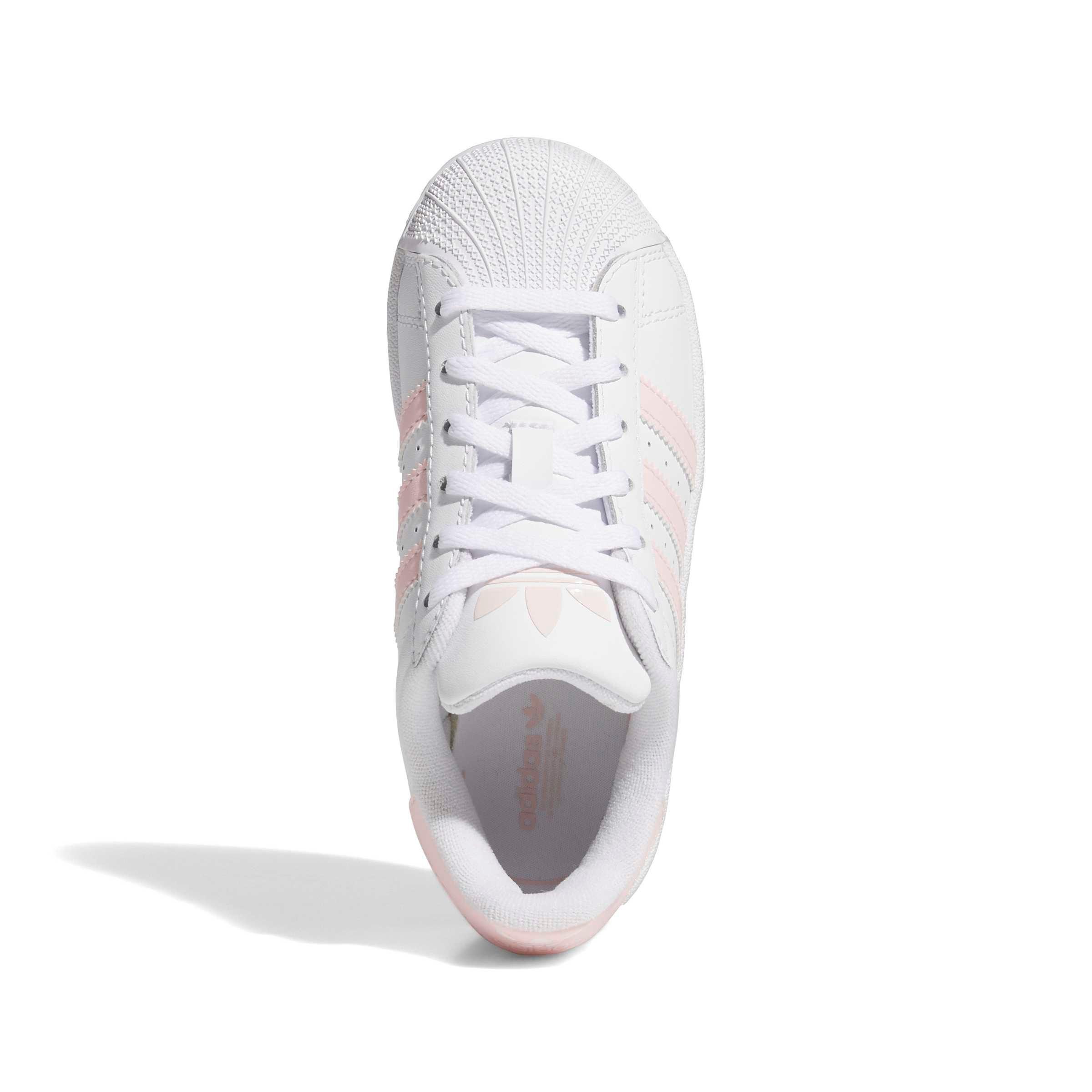 adidas Originals Superstar II "Ftwr White/Sandy Pink/Ftwr White" Preschool Girls' Shoe - WHITE/PINK/WHITE Thumbnail View 5
