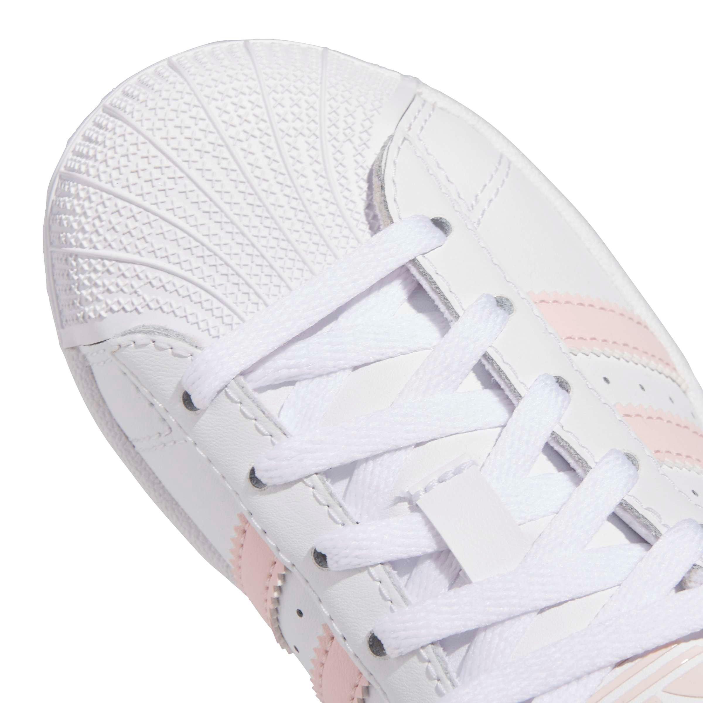 adidas Originals Superstar II "Ftwr White/Sandy Pink/Ftwr White" Preschool Girls' Shoe - WHITE/PINK/WHITE Thumbnail View 7