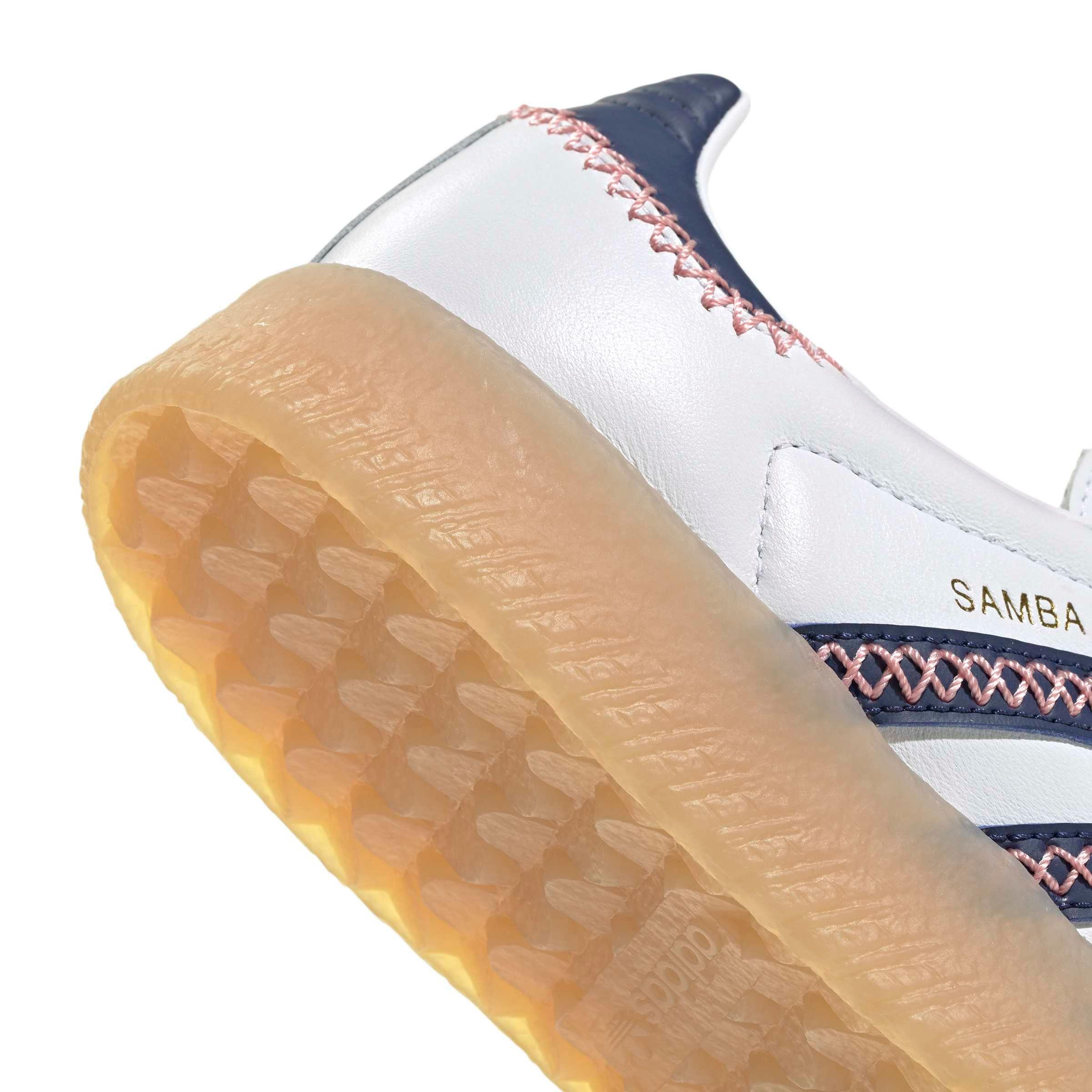 adidas Originals Sambae "Ftwr White/Dark Blue/Glory Pink" Grade School Girls' Shoe - WHITE/DK BLUE/PINK Thumbnail View 7