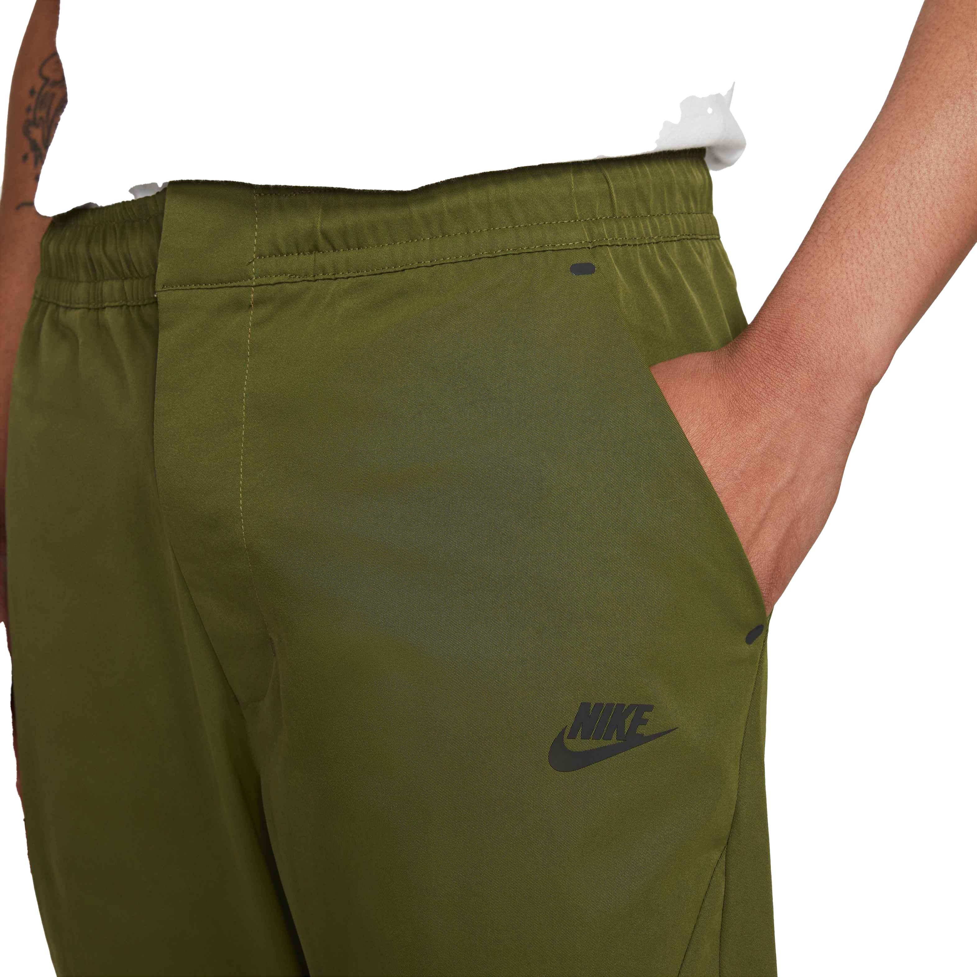 Nike Men's Sportswear Tech Woven Unlined Essentials Commuter Green Pants - GREEN Thumbnail View 3