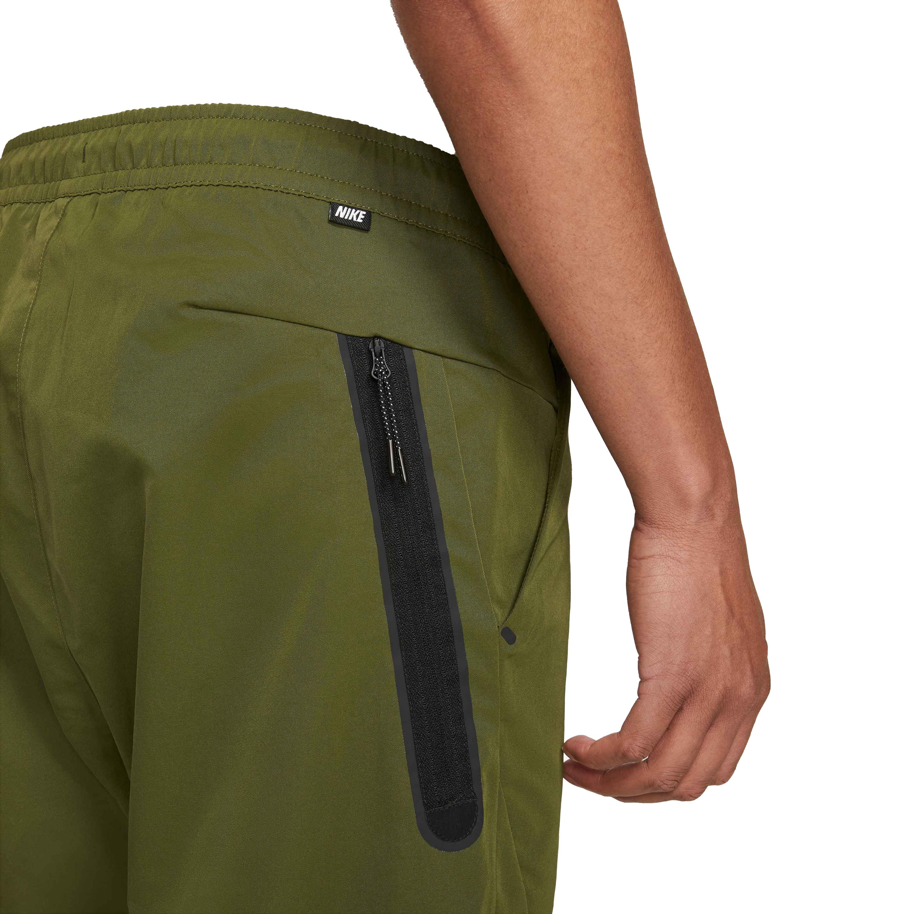Nike Men's Sportswear Tech Woven Unlined Essentials Commuter Green Pants - GREEN Thumbnail View 4