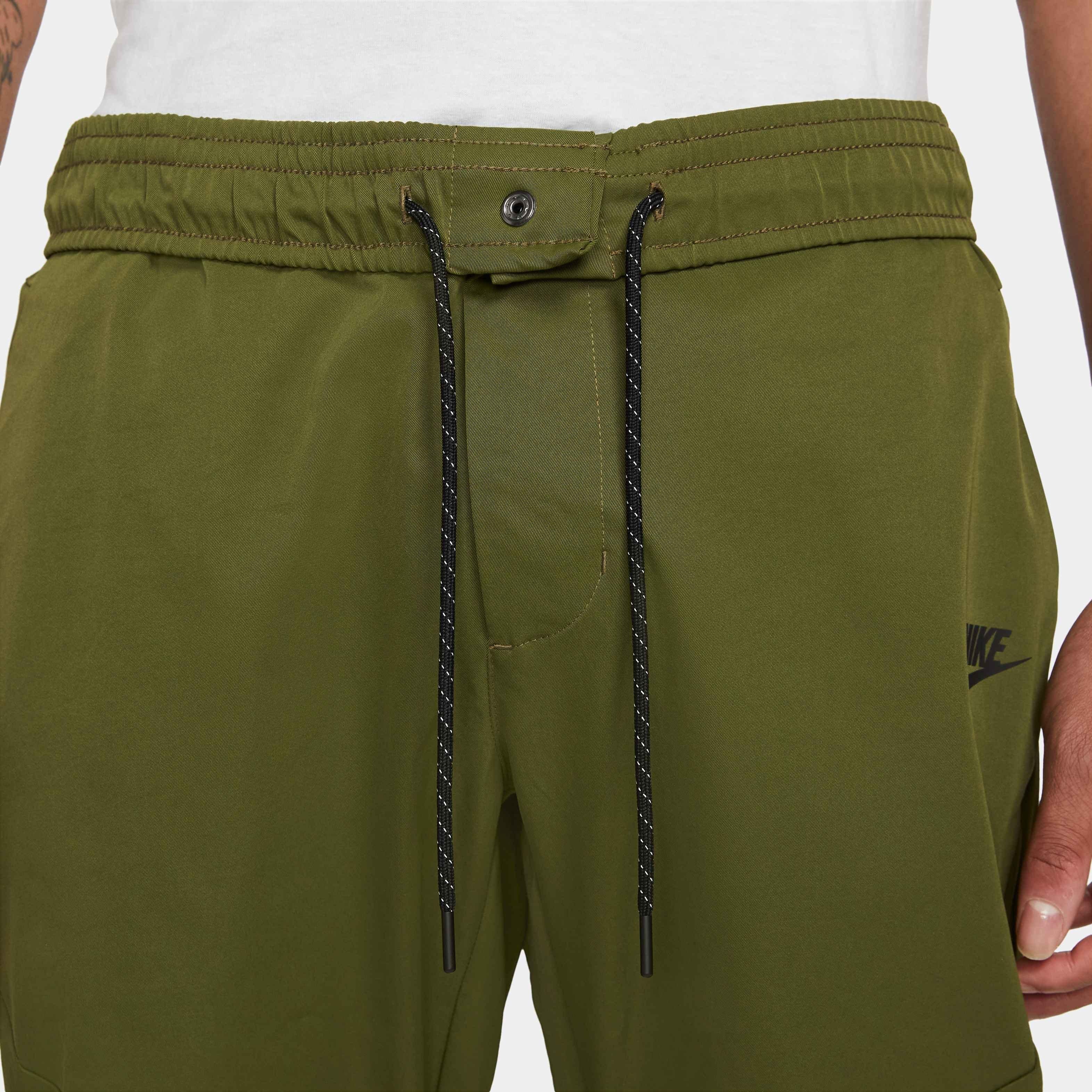 Nike Men's Sportswear Tech Woven Unlined Essentials Commuter Green Pants - GREEN Thumbnail View 5