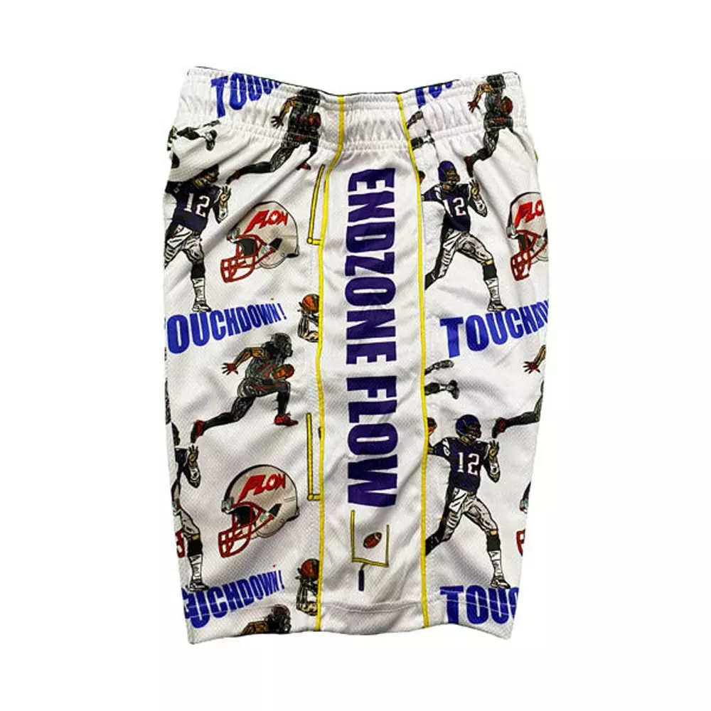 Flow Society Big Boys' End Zone Flow Attack Shorts - White - WHITE