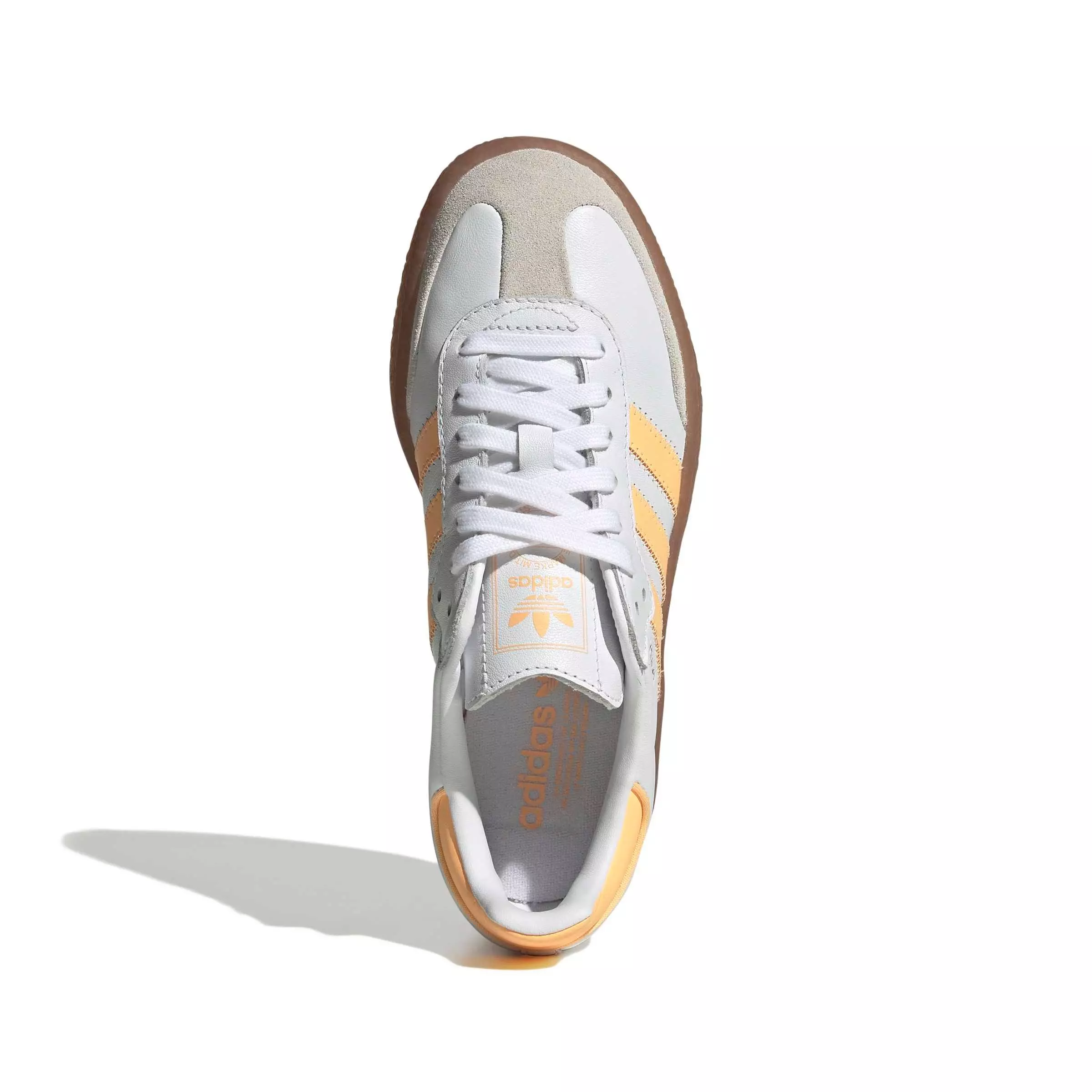 adidas Originals Sambae "Ftwr White/Acid Orange/Gold Metallic" Grade School Girls' Shoe - WHITE/ORANGE/GOLD