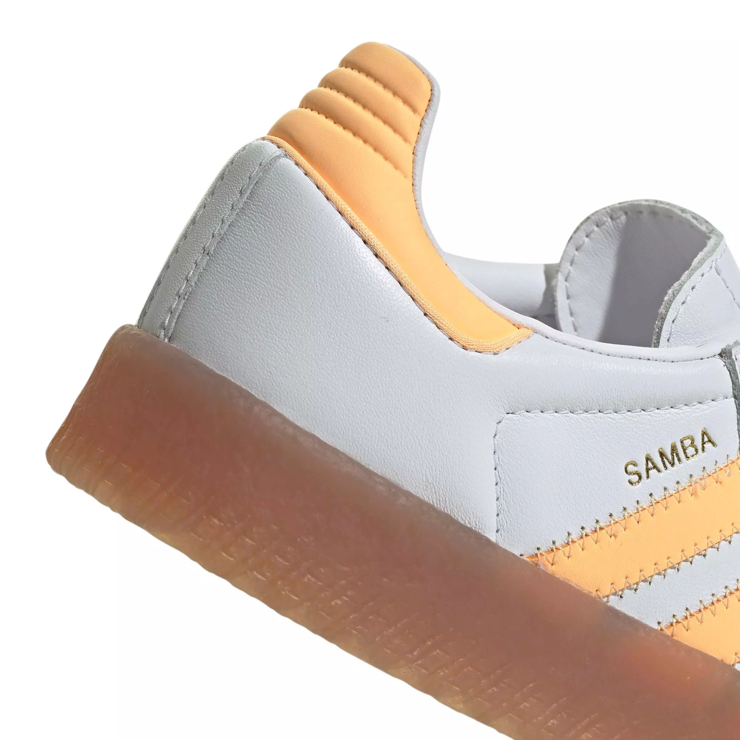 adidas Originals Sambae "Ftwr White/Acid Orange/Gold Metallic" Grade School Girls' Shoe - WHITE/ORANGE/GOLD