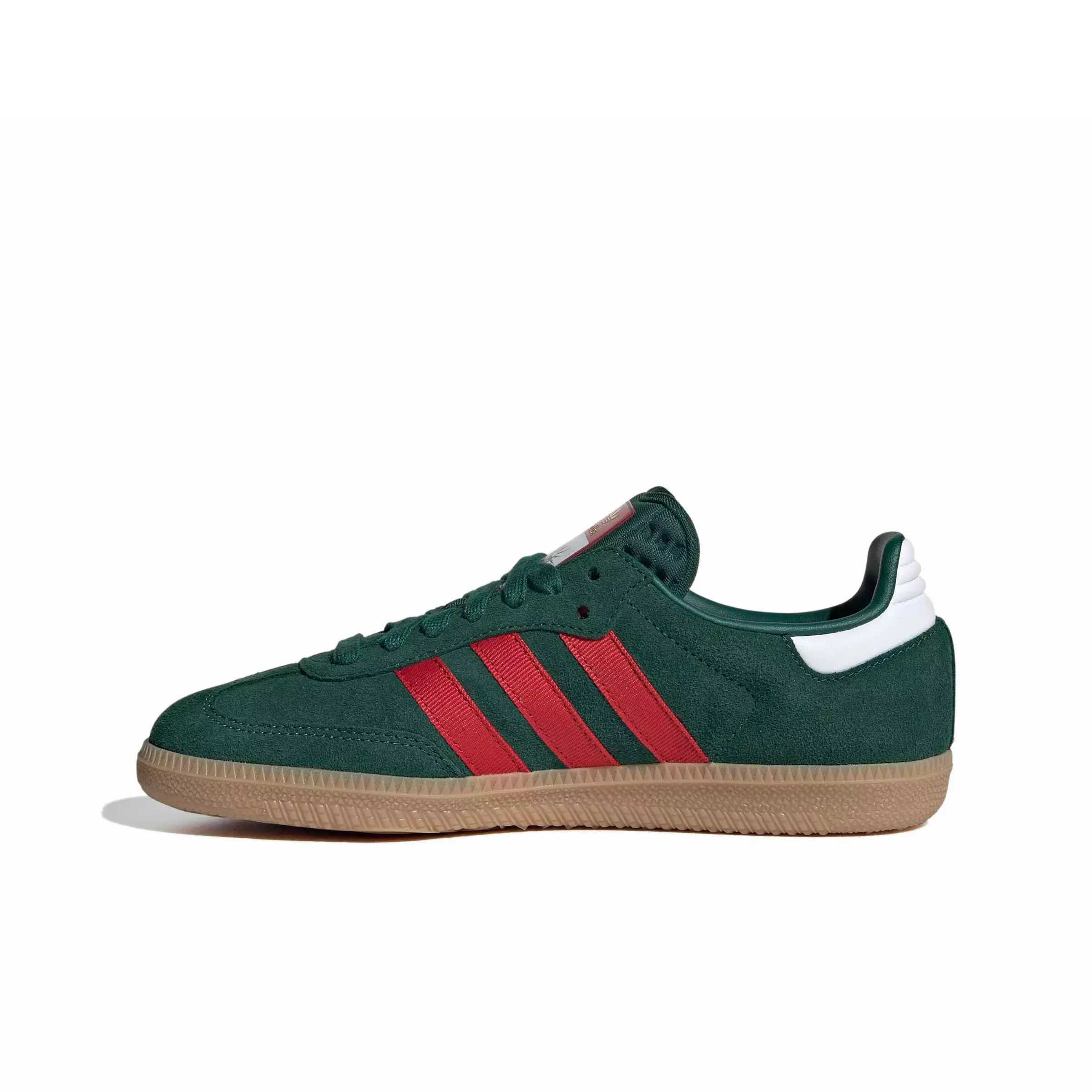adidas Originals Samba OG "Team Dark Green/Better Scarlet/Gum 4" Grade School Boys' Shoe - DK GREEN/SCARLET/GUM