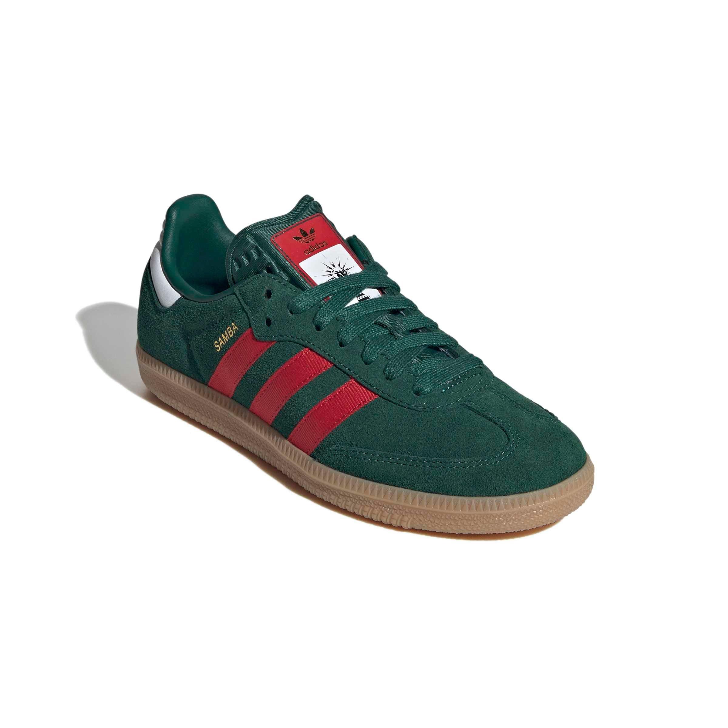 adidas Originals Samba OG "Team Dark Green/Better Scarlet/Gum 4" Grade School Boys' Shoe - DK GREEN/SCARLET/GUM Thumbnail View 3