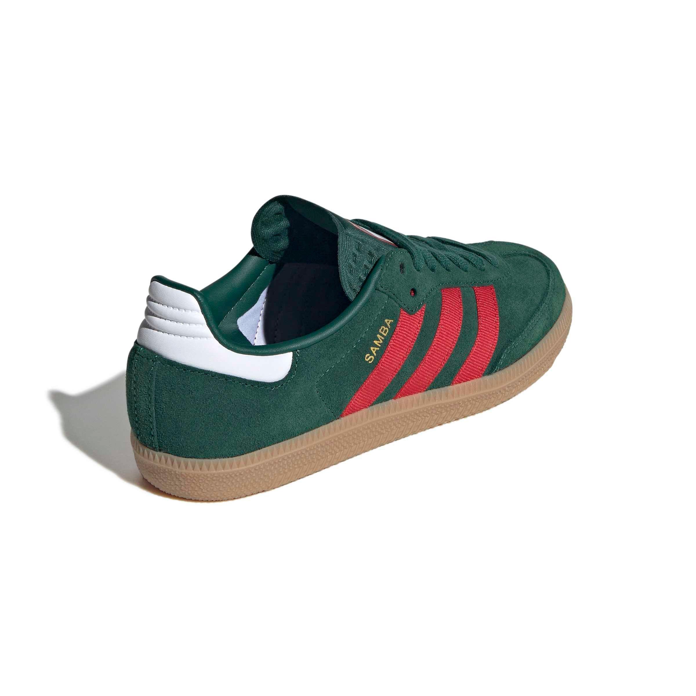 adidas Originals Samba OG "Team Dark Green/Better Scarlet/Gum 4" Grade School Boys' Shoe - DK GREEN/SCARLET/GUM Thumbnail View 4