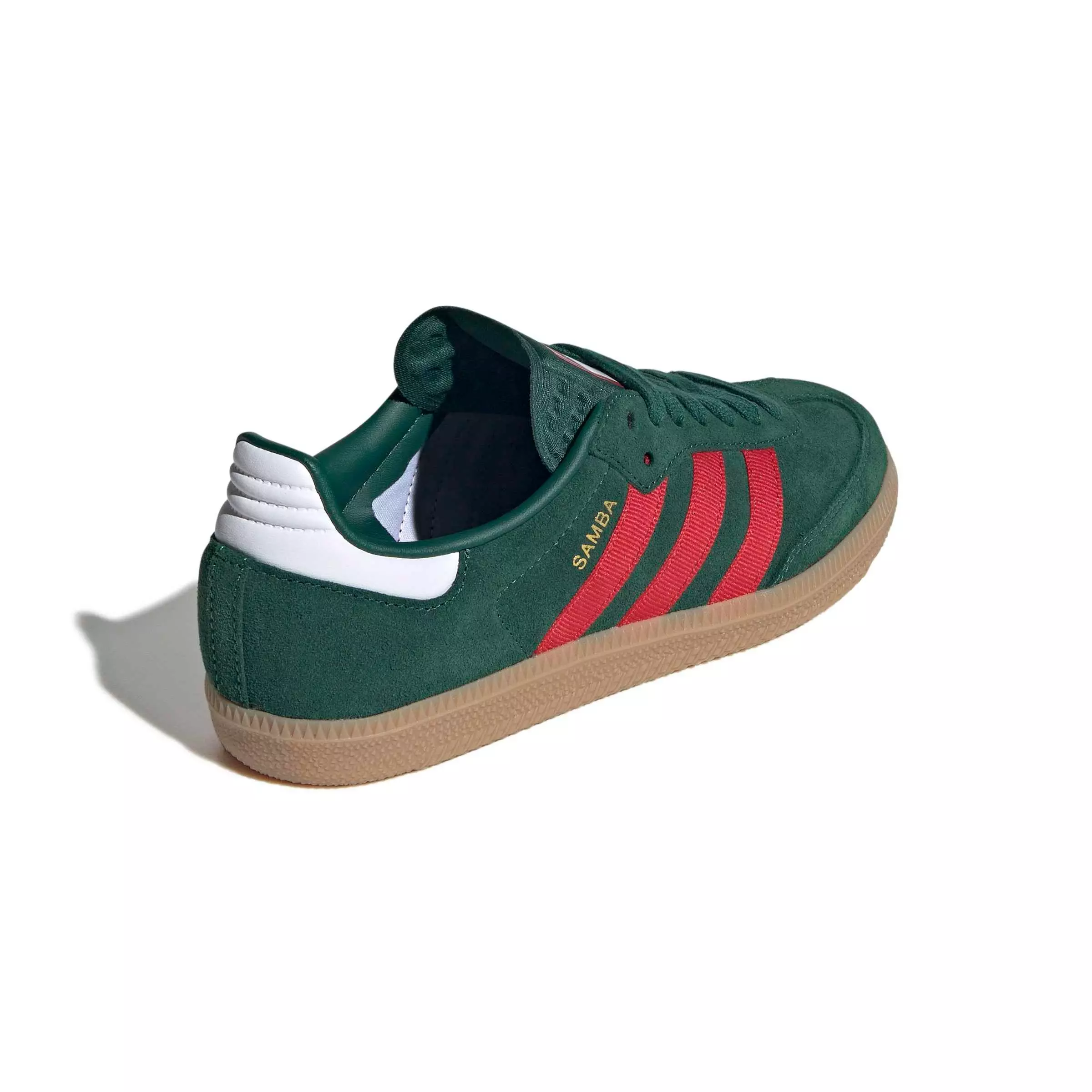 adidas Originals Samba OG "Team Dark Green/Better Scarlet/Gum 4" Grade School Boys' Shoe - DK GREEN/SCARLET/GUM
